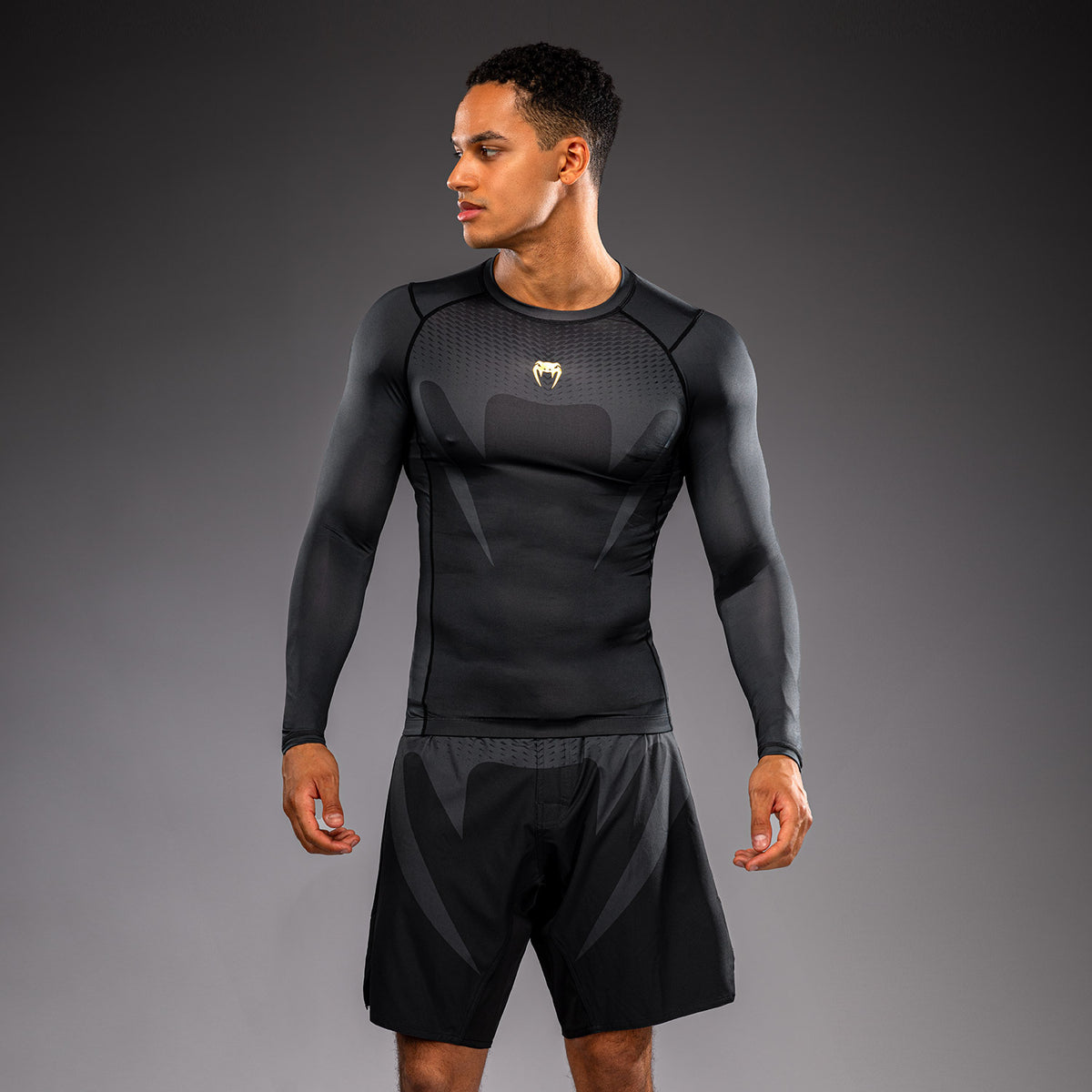 Venum Attack Long Sleeve Rashguard - Black/Gold