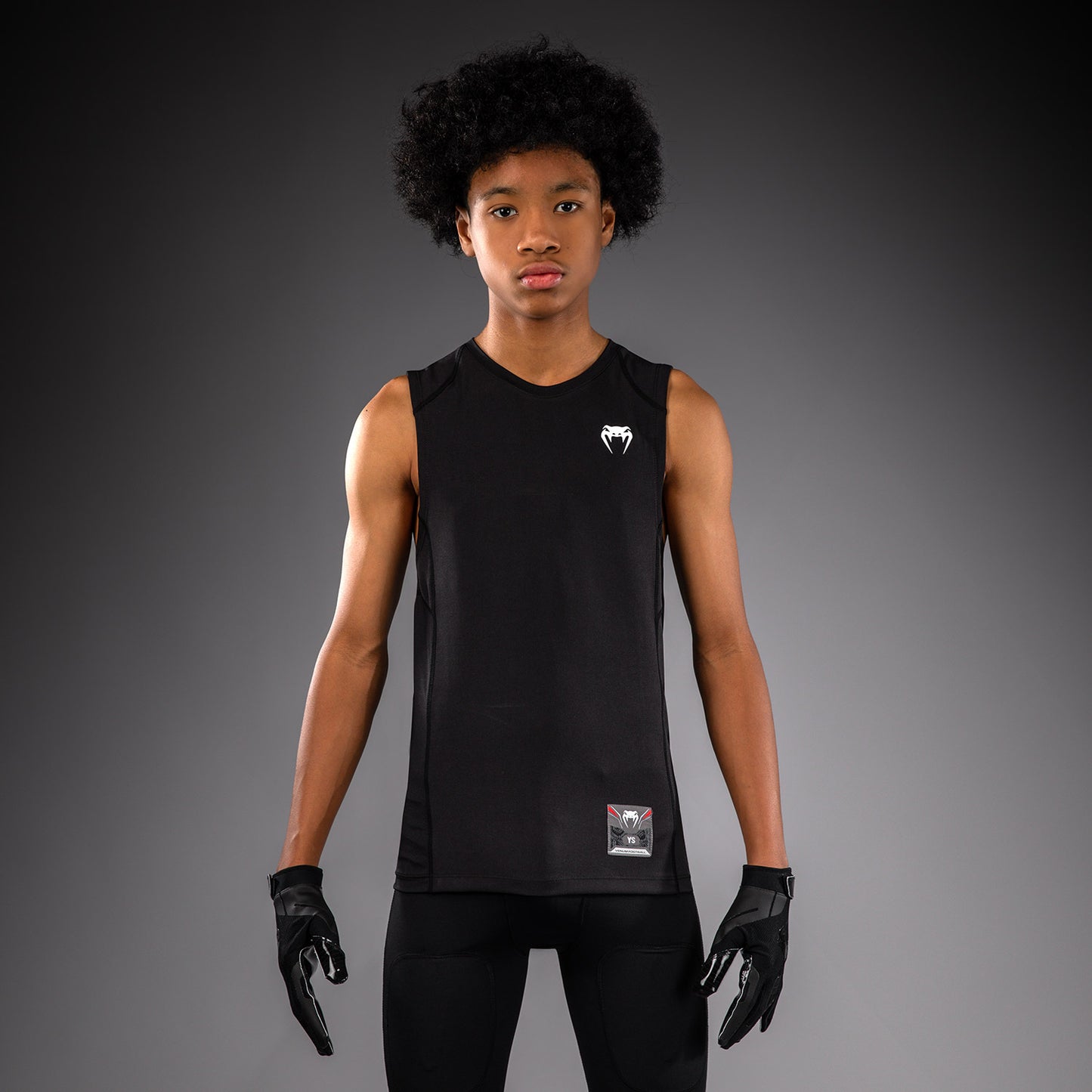 Venum Elite Kids Football Sleeveless Compression Jersey - Black