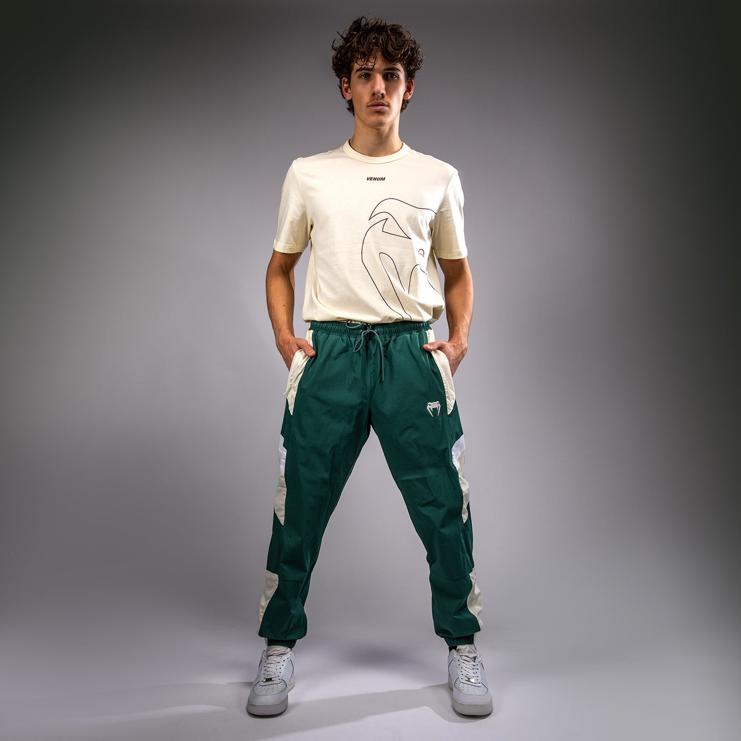 Venum Attack 90 Tracksuit Pants - Forest Green/Ice