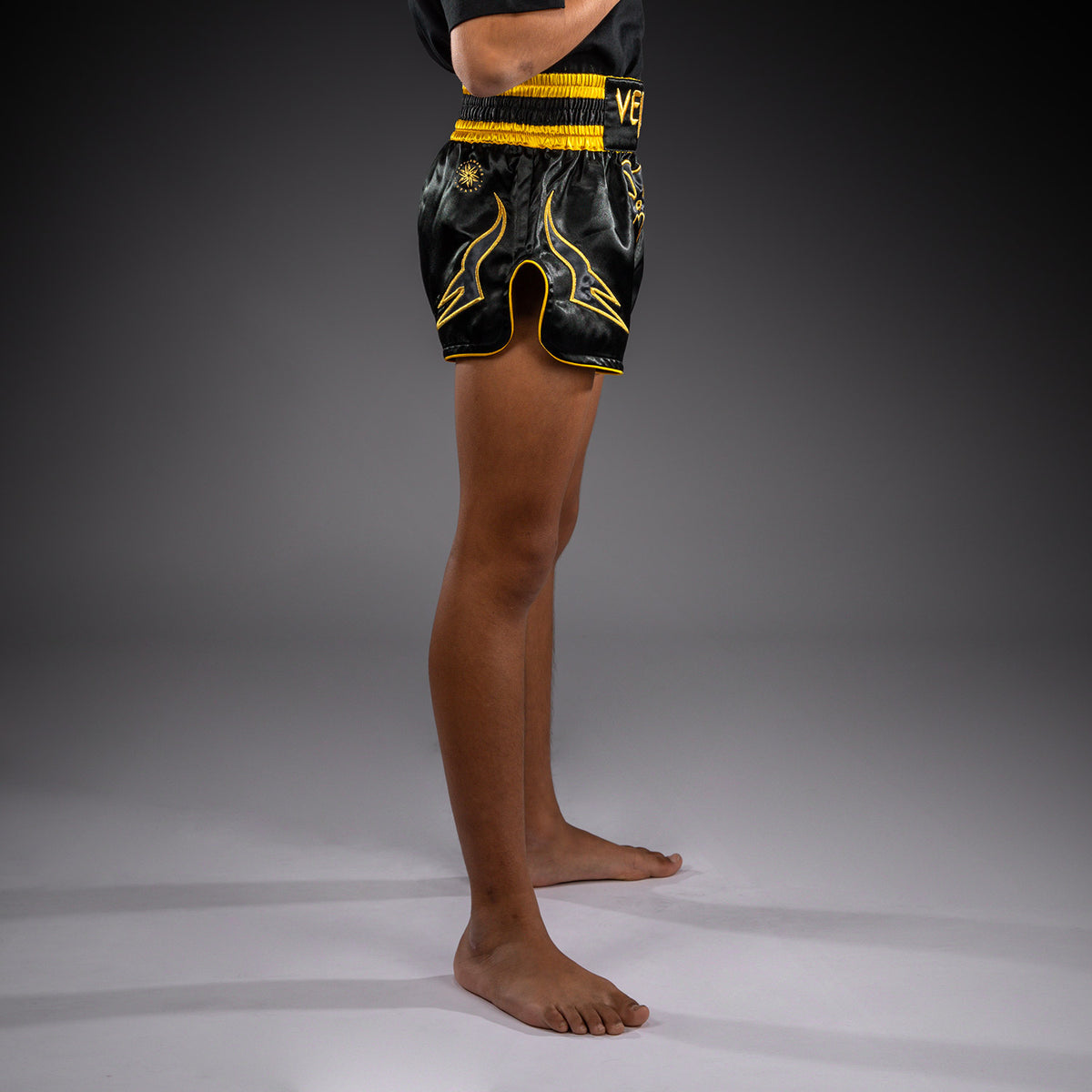 Venum Bangkok Fury Muay Thai Shorts for Kids - Black/Gold