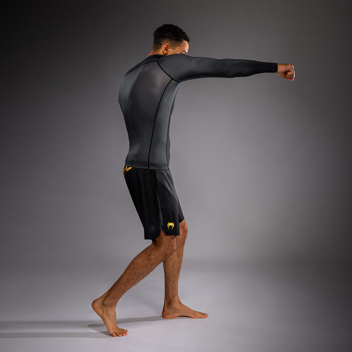 Venum Attack Long Sleeve Rashguard - Black/Gold