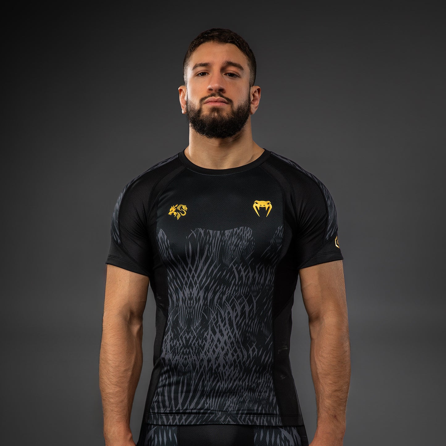 Venum x Chimaev Short Sleeve Rashguard - Black/Grey