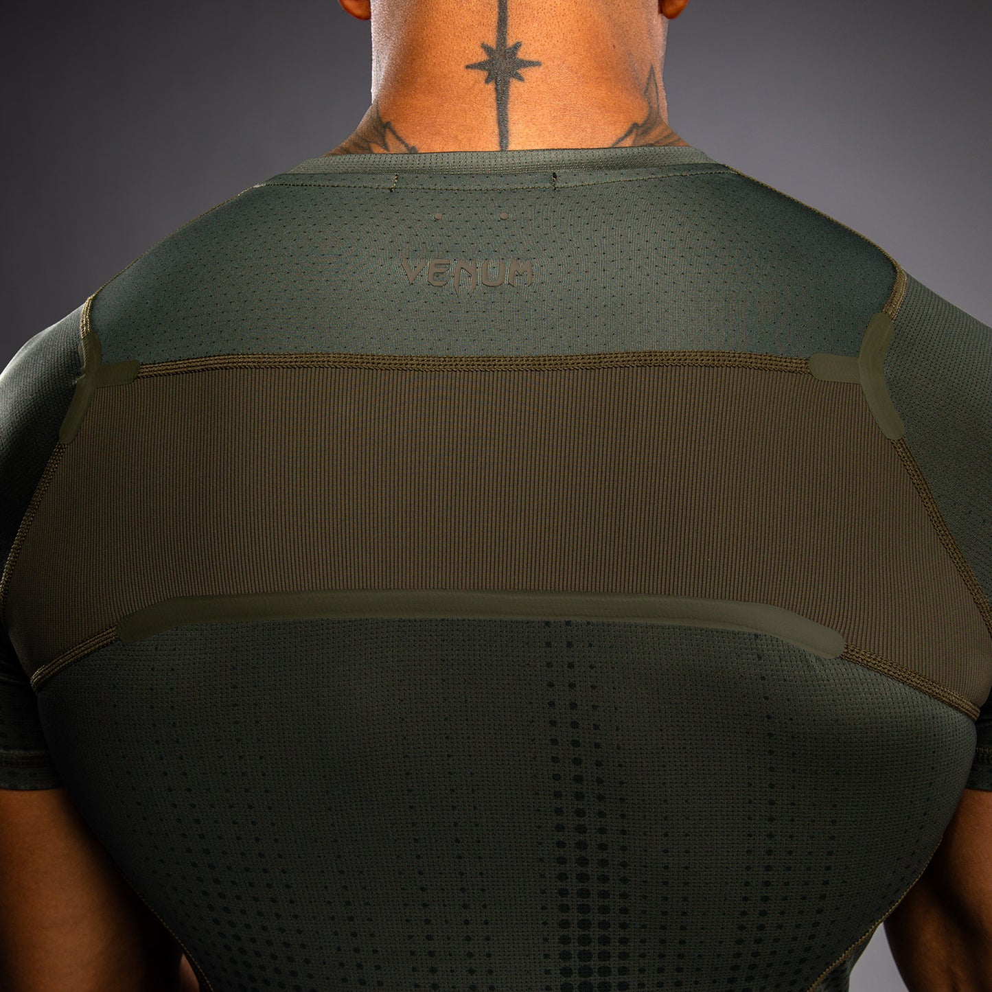 Venum Stealth Short Sleeve Rashguard - Khaki/Dark Green