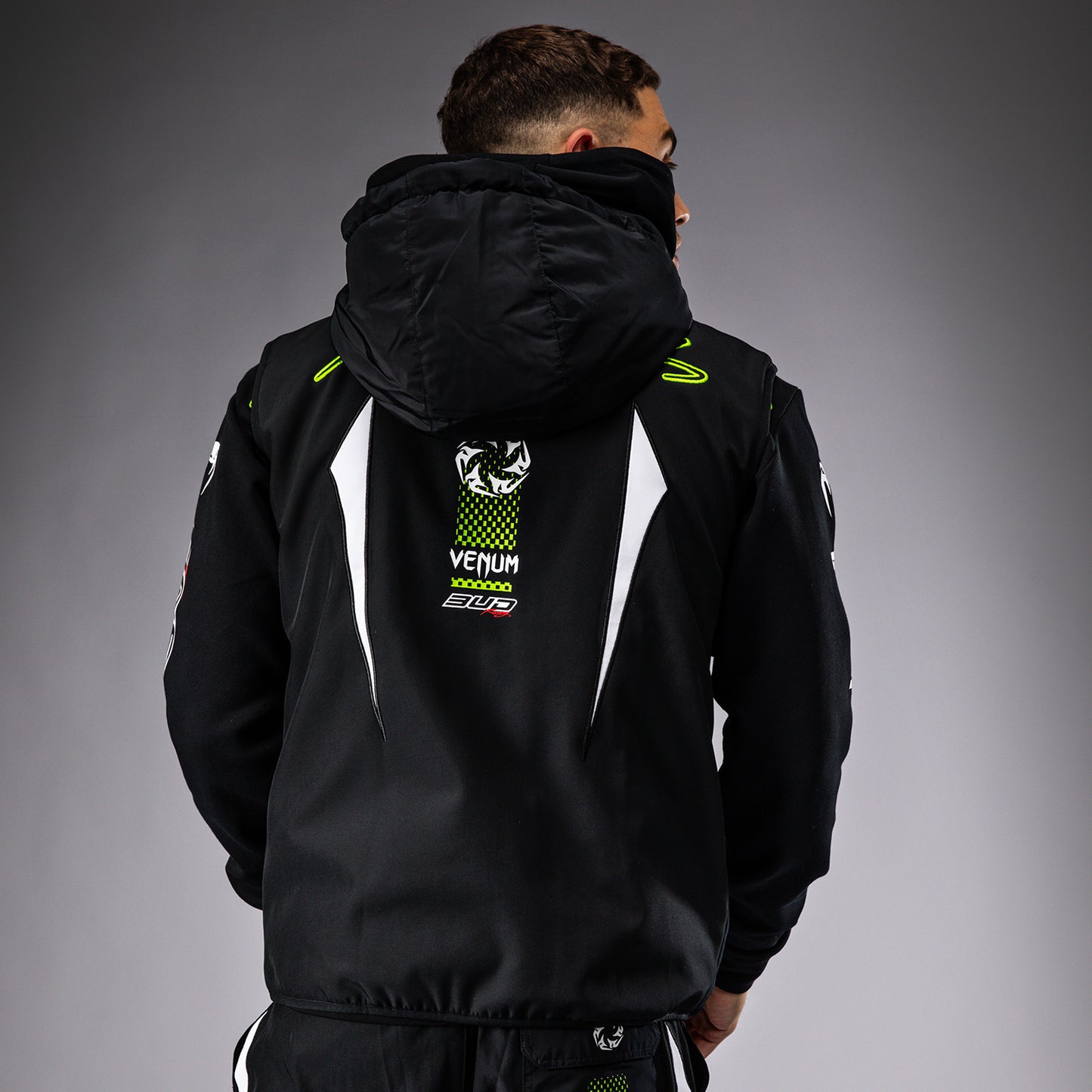 Venum x Bud Racing Men's Sleeveless Down Jacket - Black/White/Lime Green
