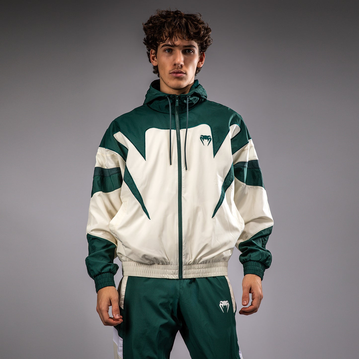 Venum Attack 90 Tracksuit Jacket - Forest Green/Ice