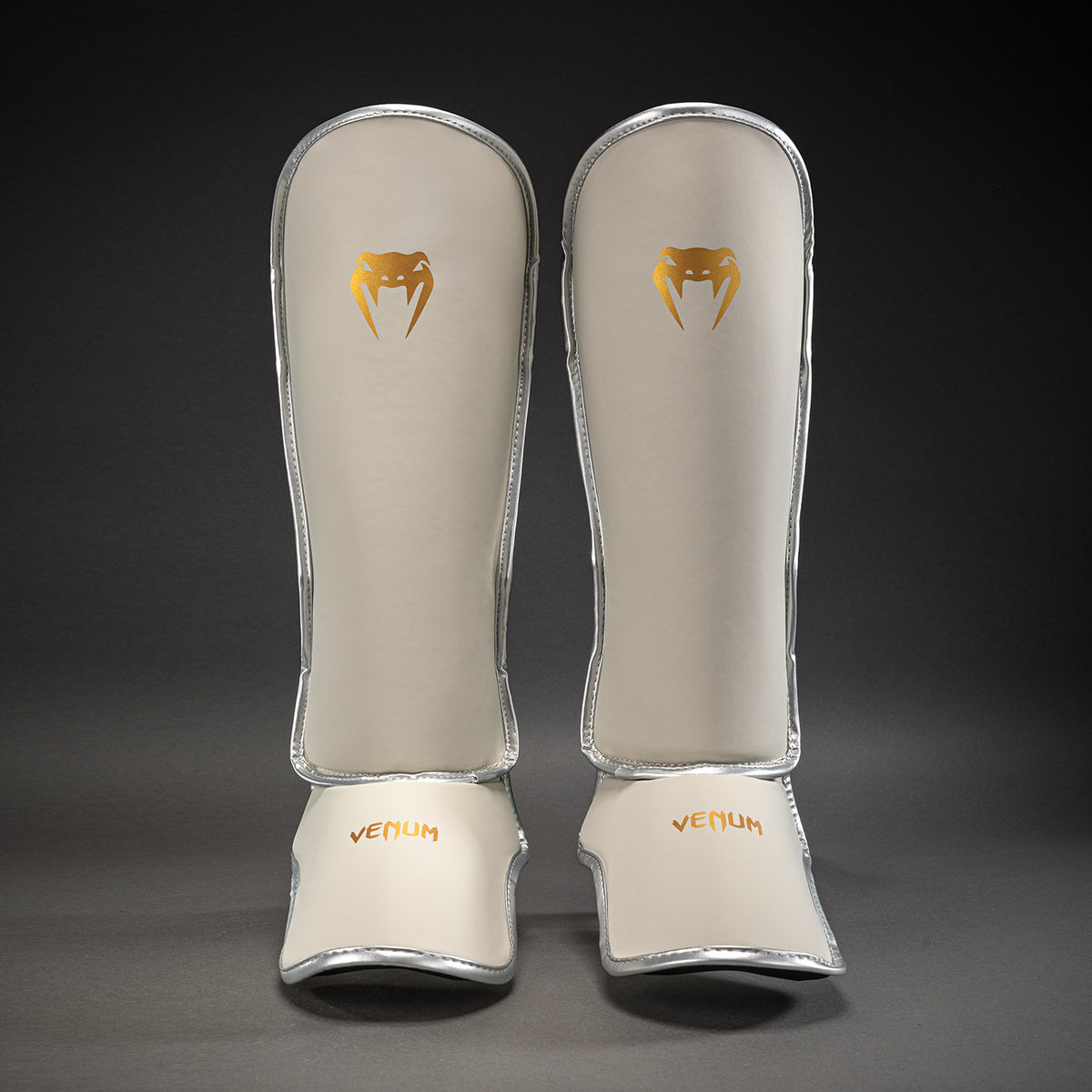 Venum Contender 1.5 Shin Guards - Ivory/Gold