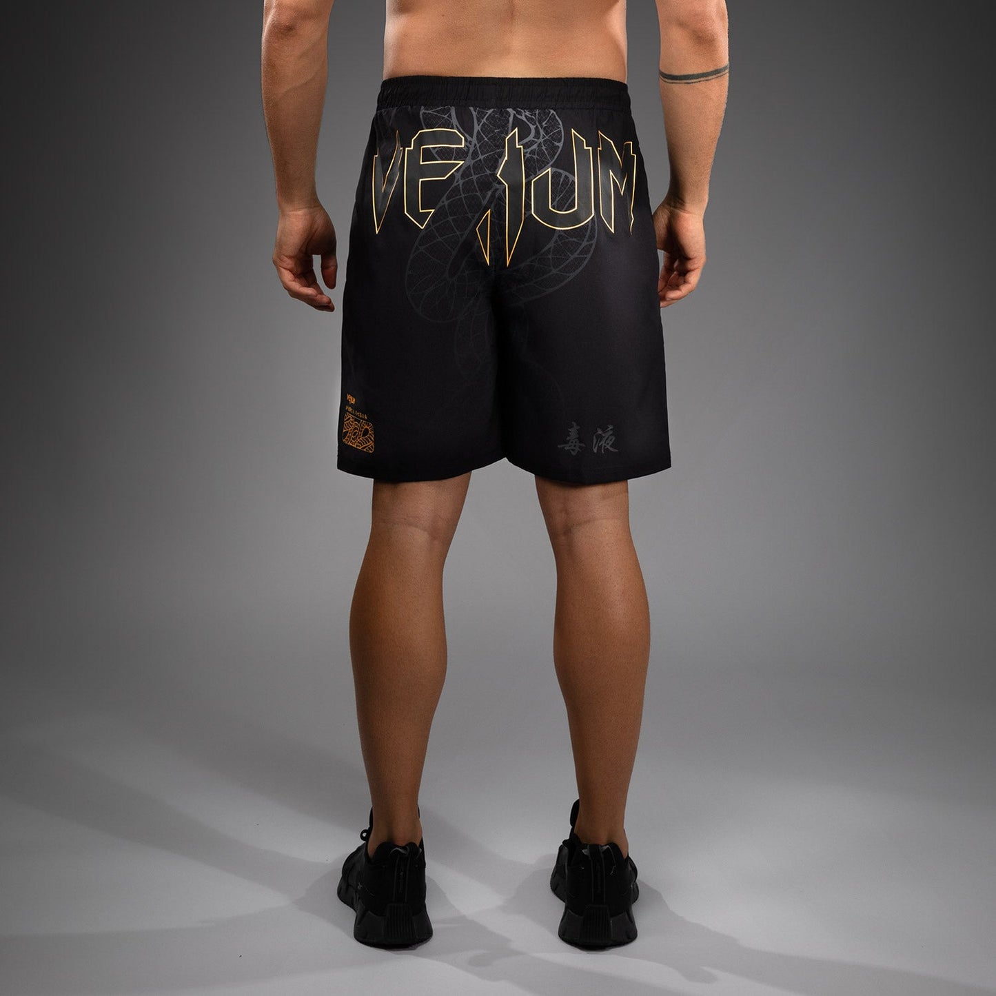 Venum Serpenti Training Shorts - Black/Silver/Gold