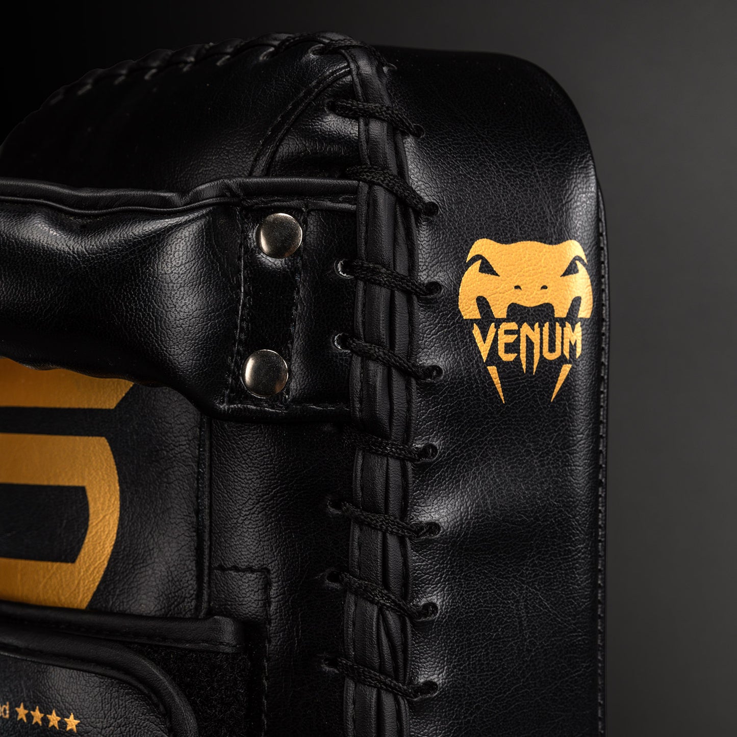 Venum Giant Kick Pads - Black/Gold (Pair)