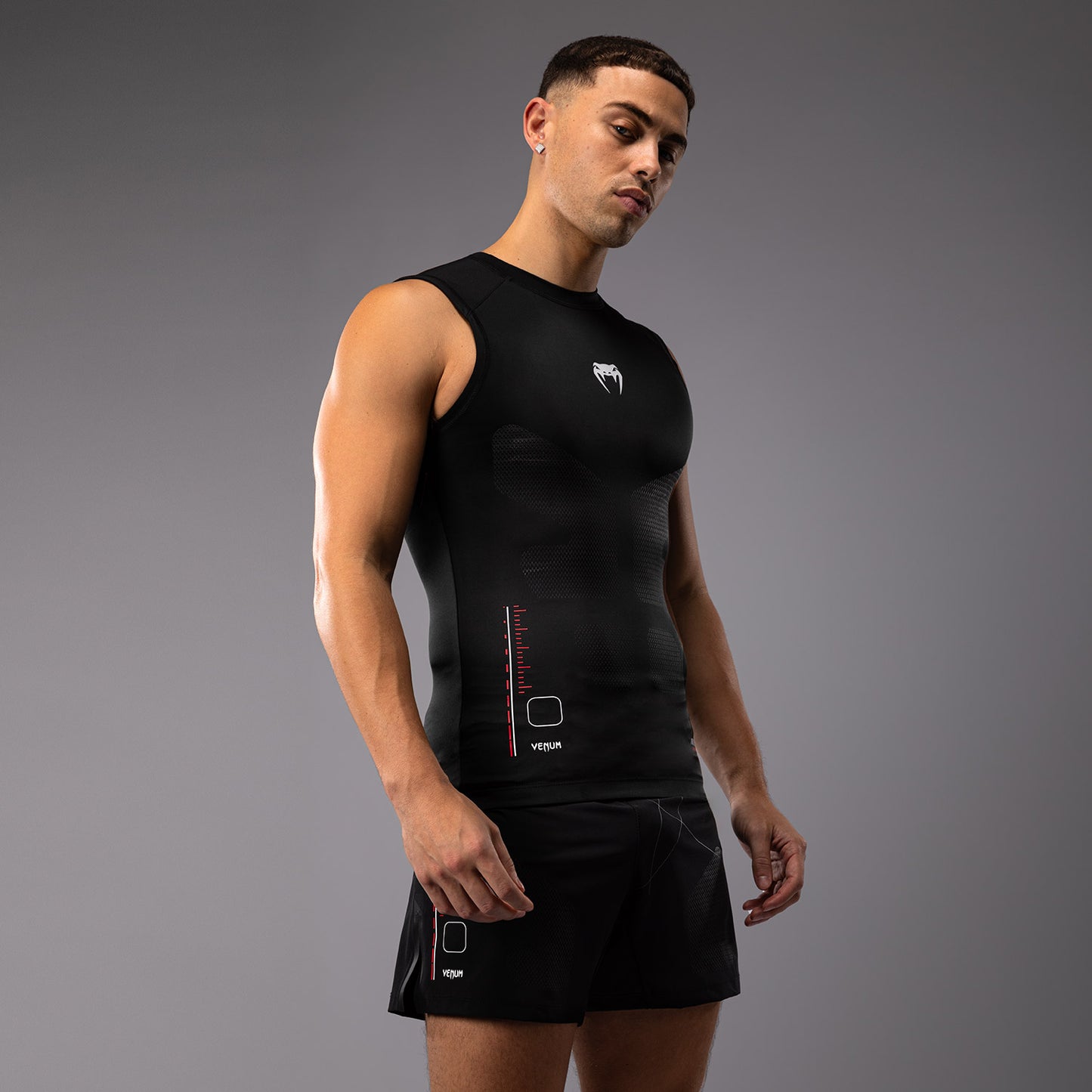Venum Tactical XT Sleeveless Rashguard - Black/Fire Red
