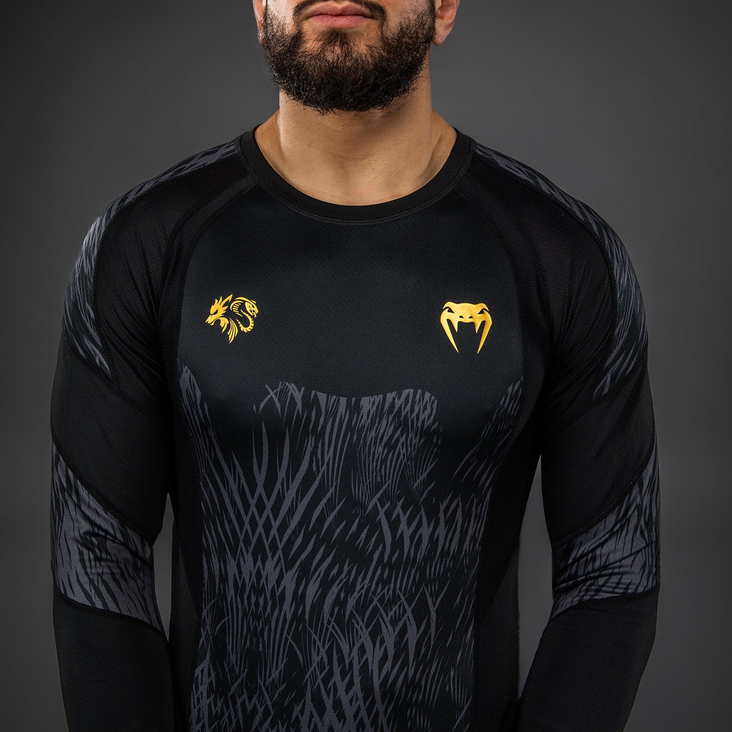Venum x Chimaev Long Sleeve Rashguard - Black/Grey