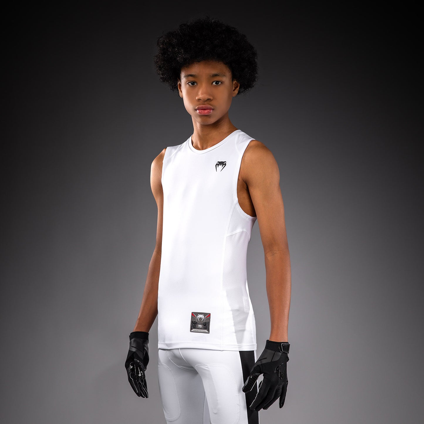 Venum Elite Kids Football Sleeveless Compression Jersey - White