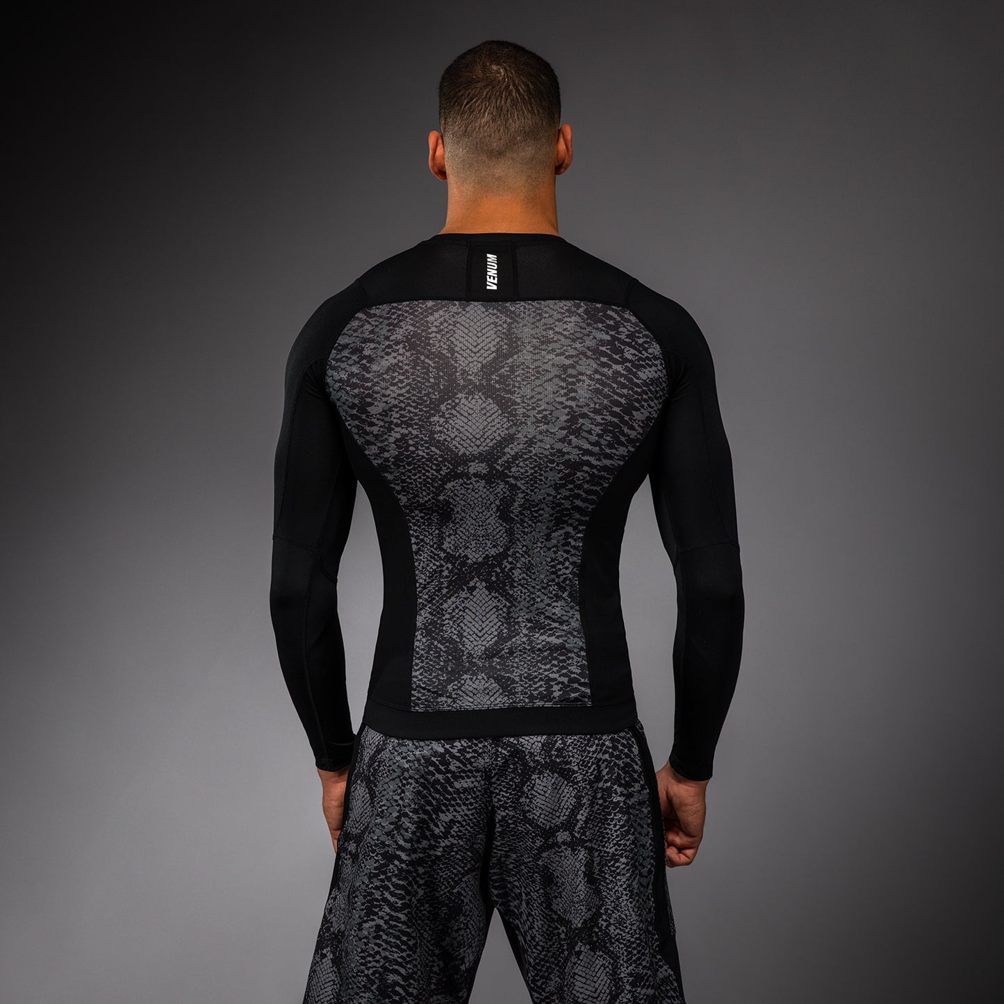 Venum G-Fit Scales Long Sleeve Rashguard - Black/ Charcoal Grey