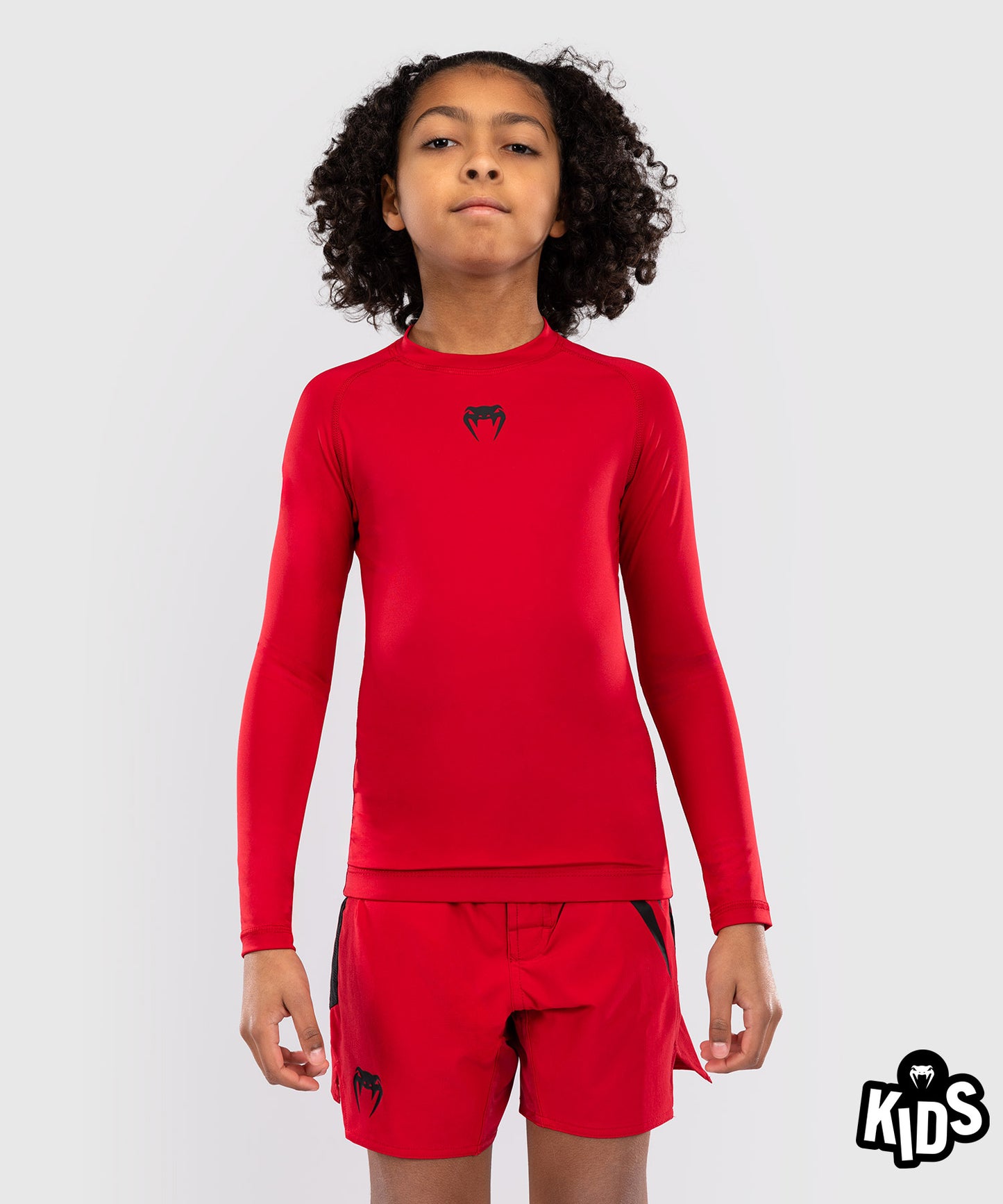Venum Contender Kids Rashguards Long Sleeves - Cherry Red