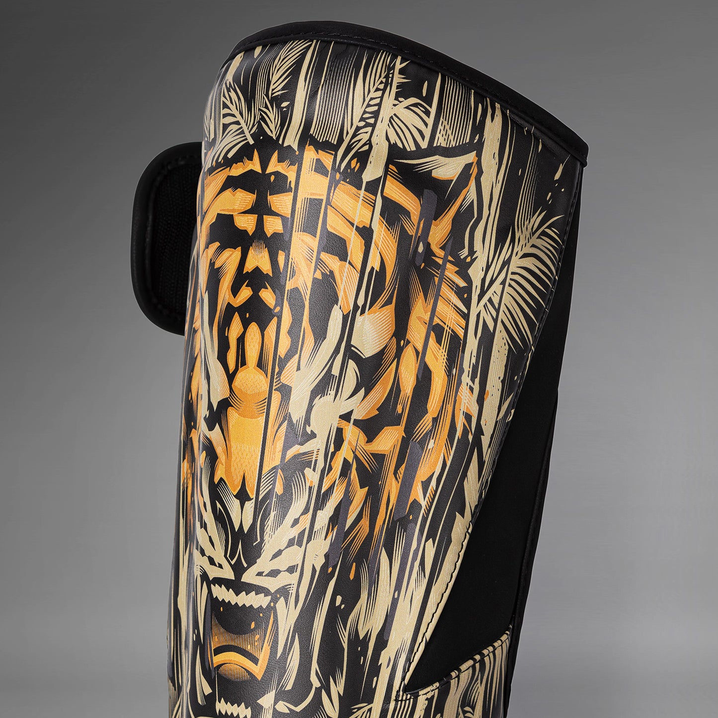 Venum Tiger Shin Guards - Black/Neon Orange