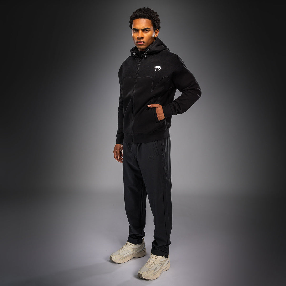 Venum Attack Fleece & Weave Track Jacket - Black