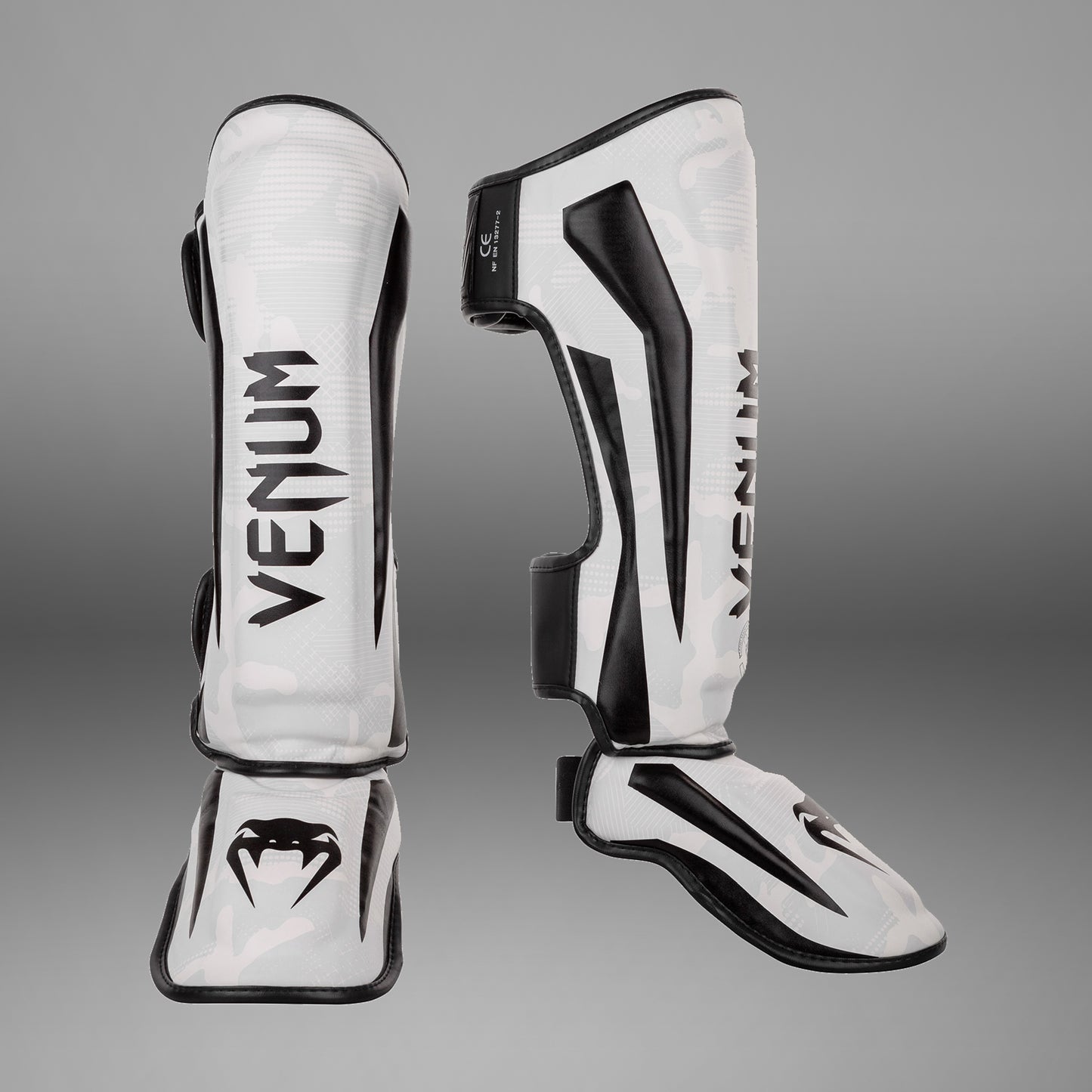 Venum Elite Shin Guards - White Camo
