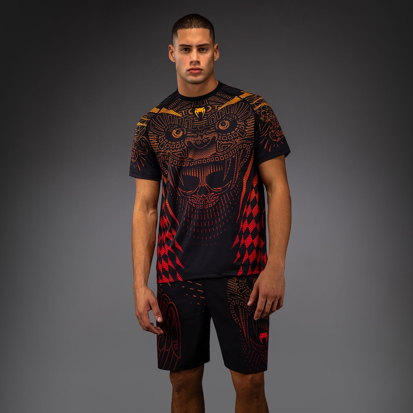Venum Quetzal Fury Dry-Tech T-Shirt - Black/Fury Red/ Tangerine