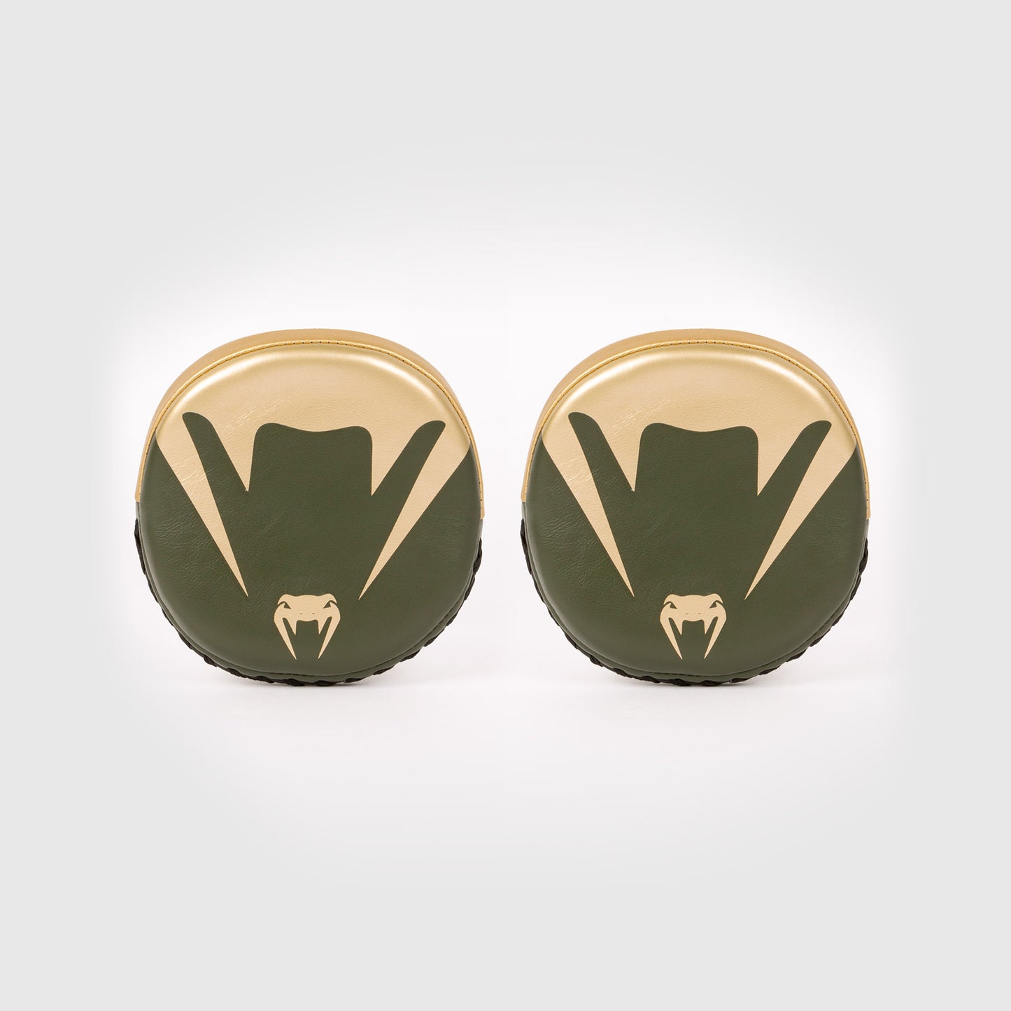 Venum Pro Boxing Mini Curved Punch Mitts (Pair) - Khaki/Gold