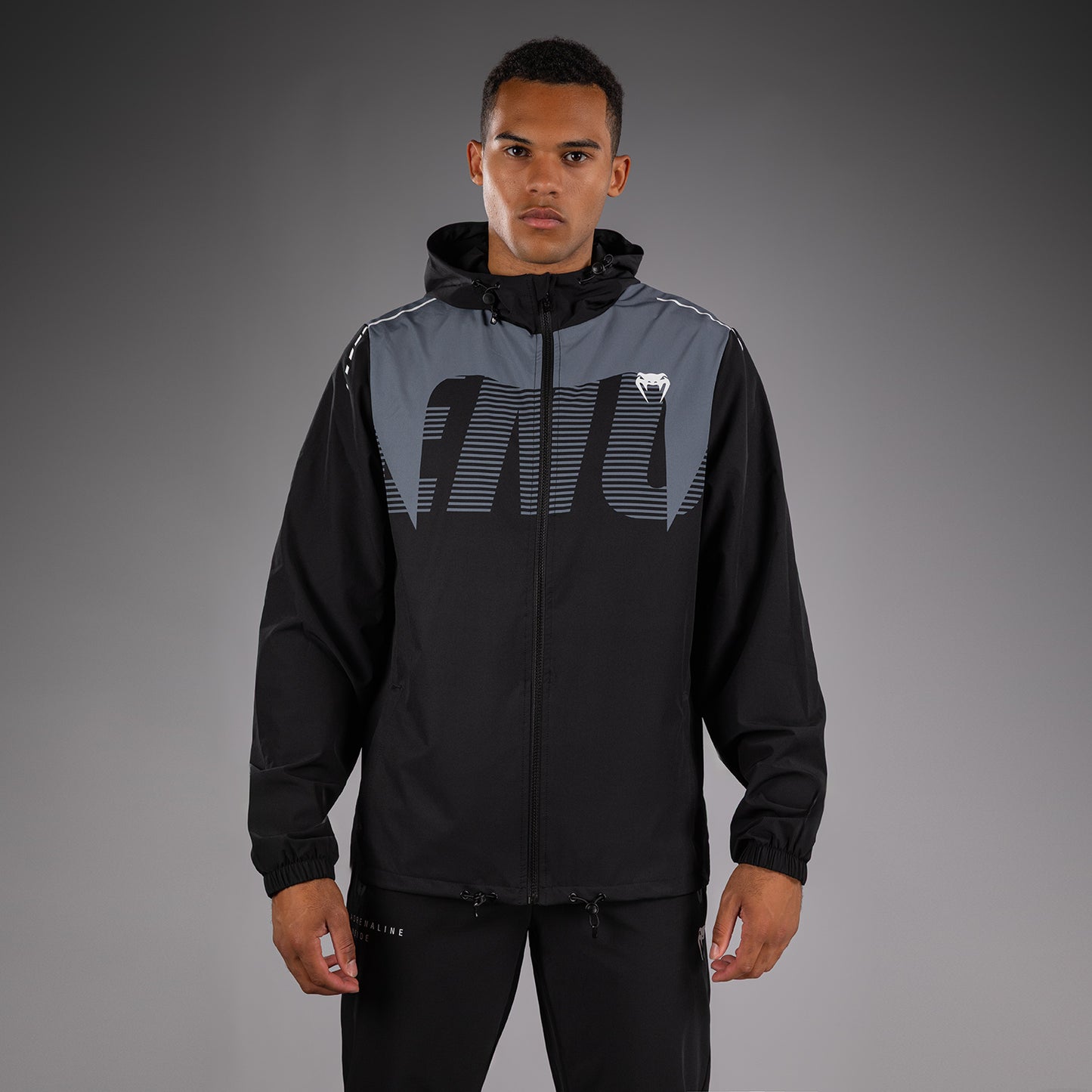 Venum Adrenaline Track Jacket - Black/Silver Grey