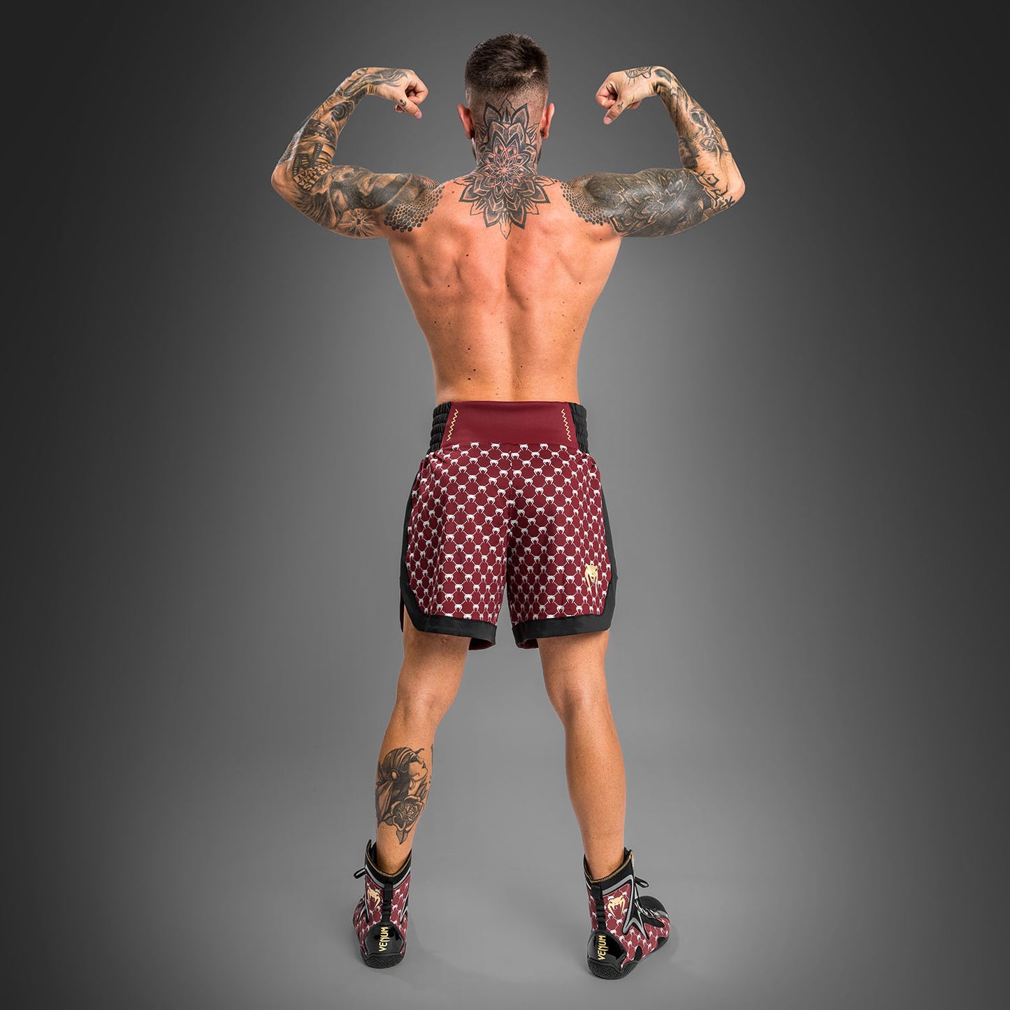 Venum Monogram Boxing Short - Black/Burgundy