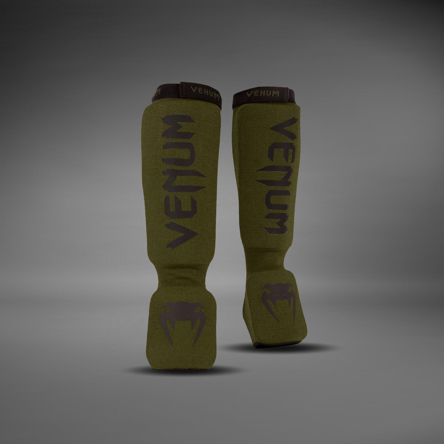 Venum Kontact Shin Guards - Khaki/Black