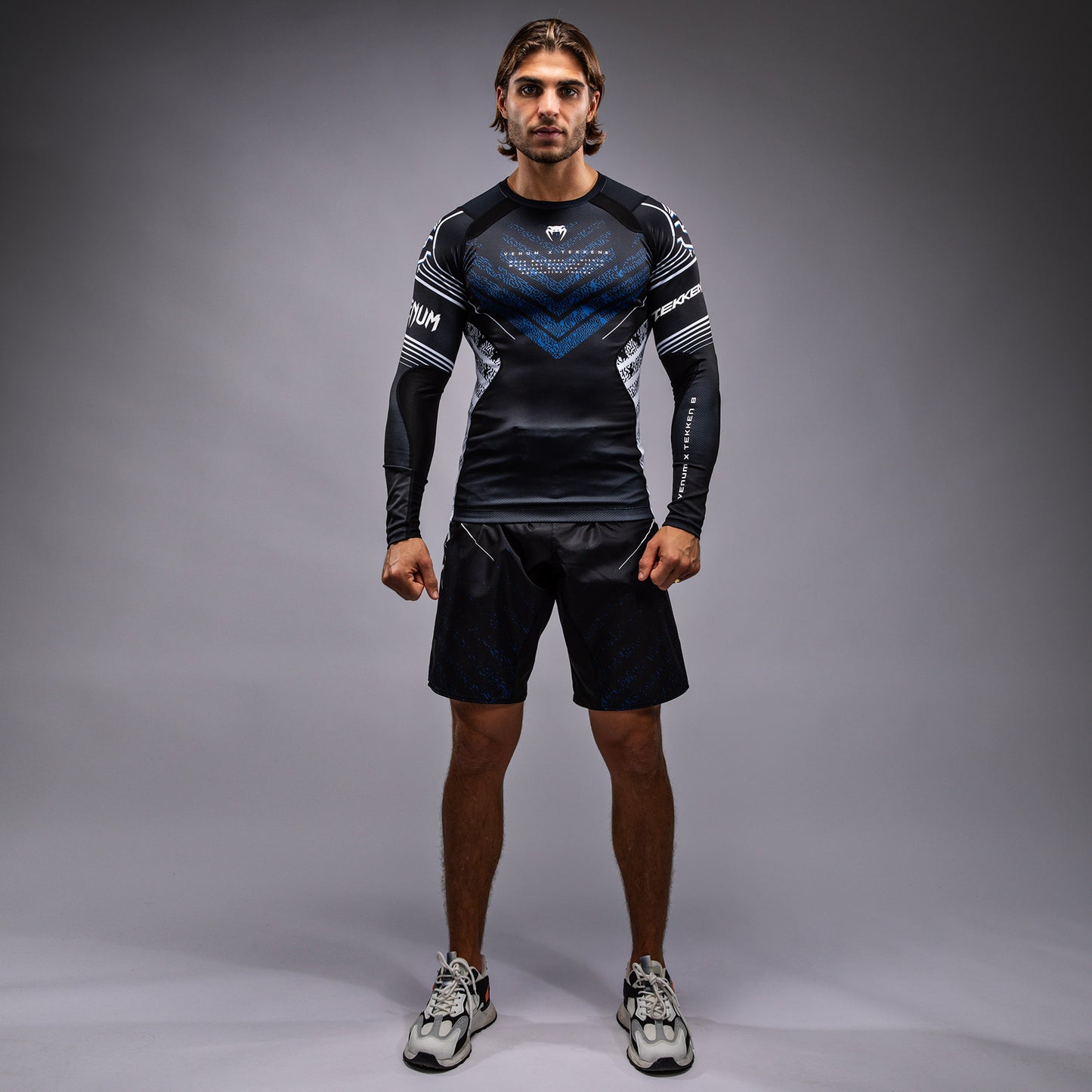 Venum x TEKKEN 8 - Jin Kazama Rashguard - Blue/Black/White