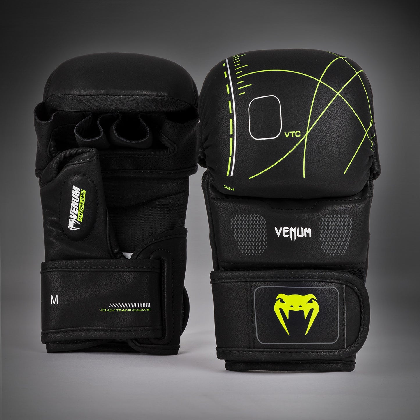 Venum Training Camp 4.0 MMA Sparring Gloves - Black/Neon Green
