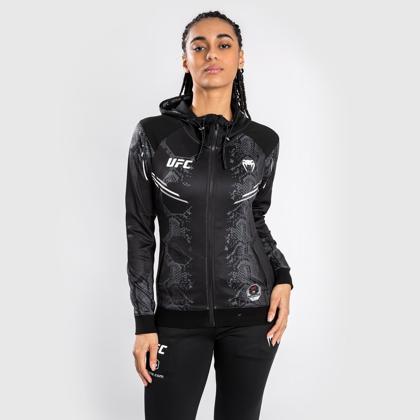 UFC Adrenaline by Venum Personalized Authentic Fight Night  Women's Walkout Hoodie - Black