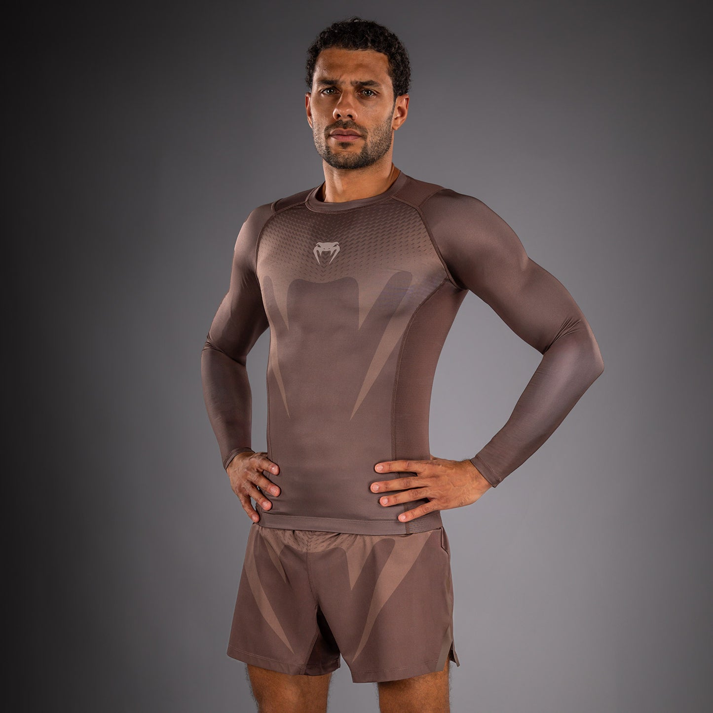 Venum No Gi Rashguards - Chocolate Brown