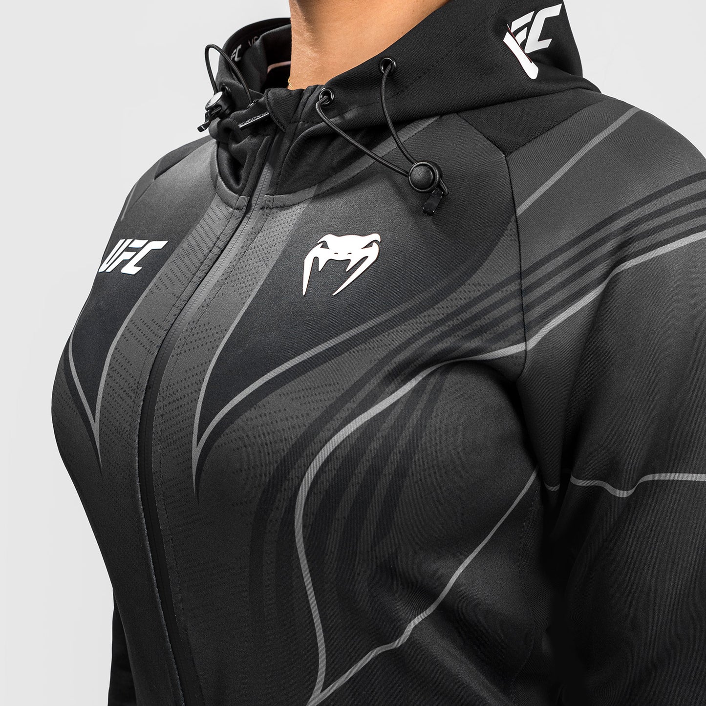 UFC Venum Authentic Fight Night 2.0 Women's Walkout Hoodie - Black