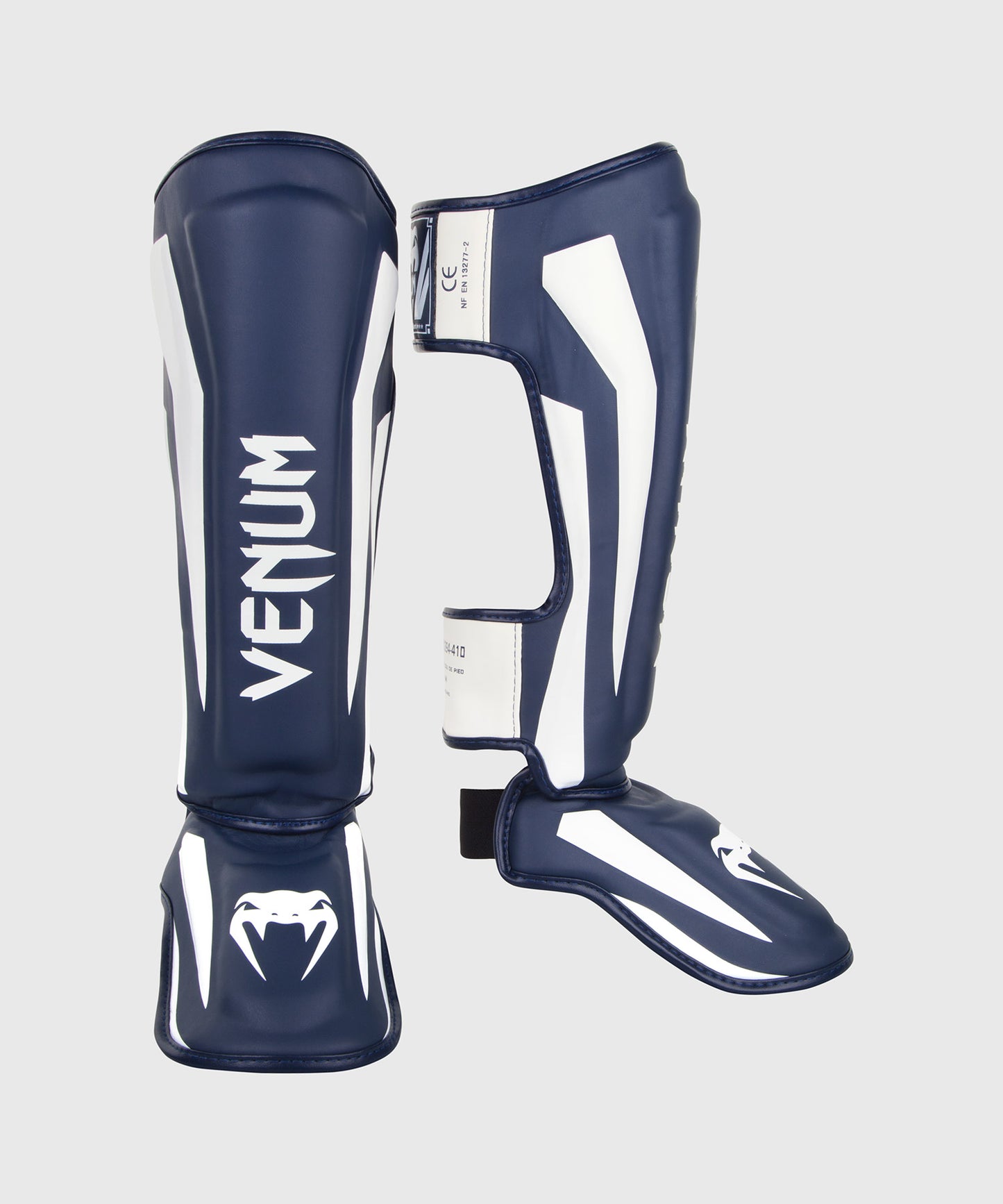 Venum Elite Standup Shin guards - White/Navy Blue