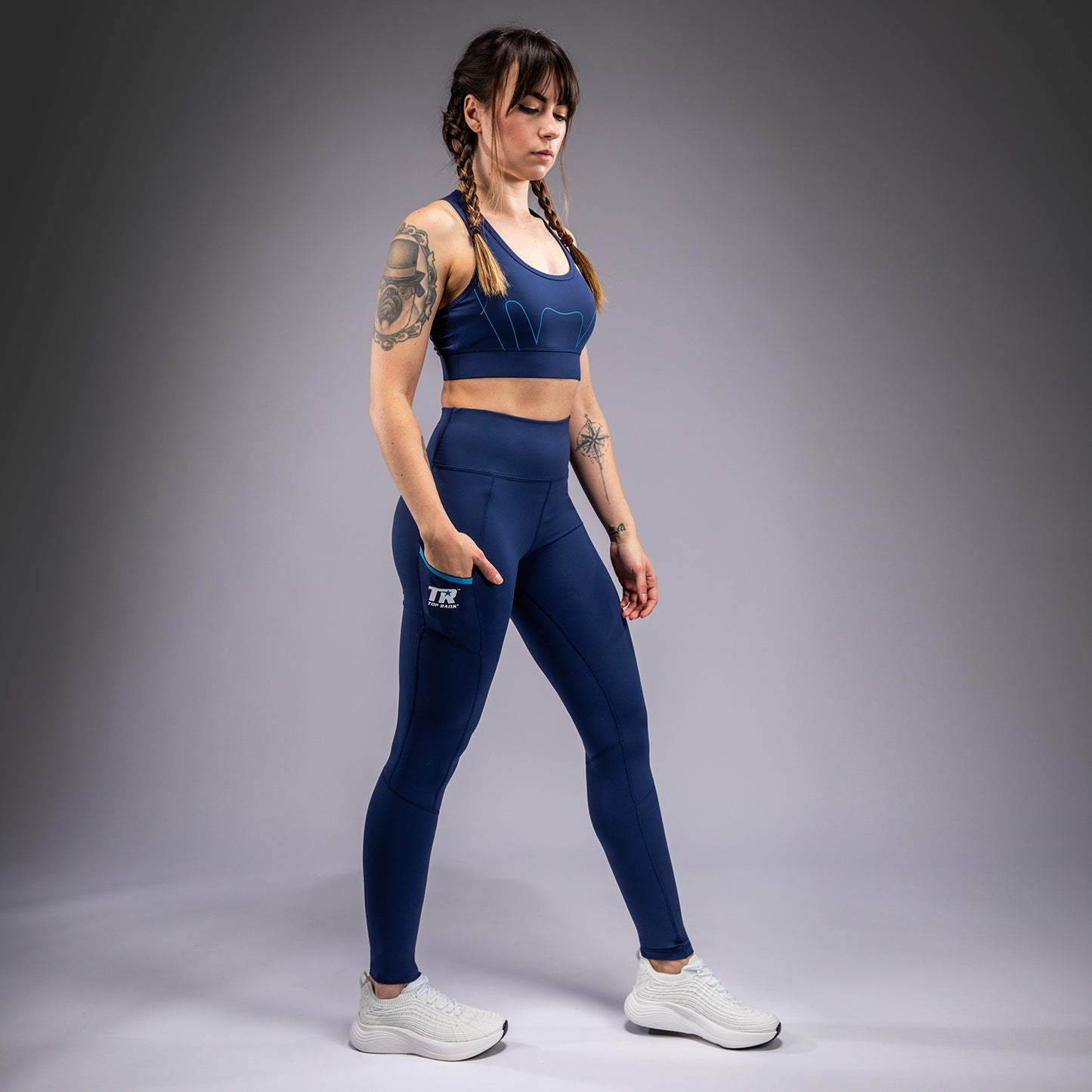 Venum x Top Rank Original Women's Full-Length Leggings - Navy Blue