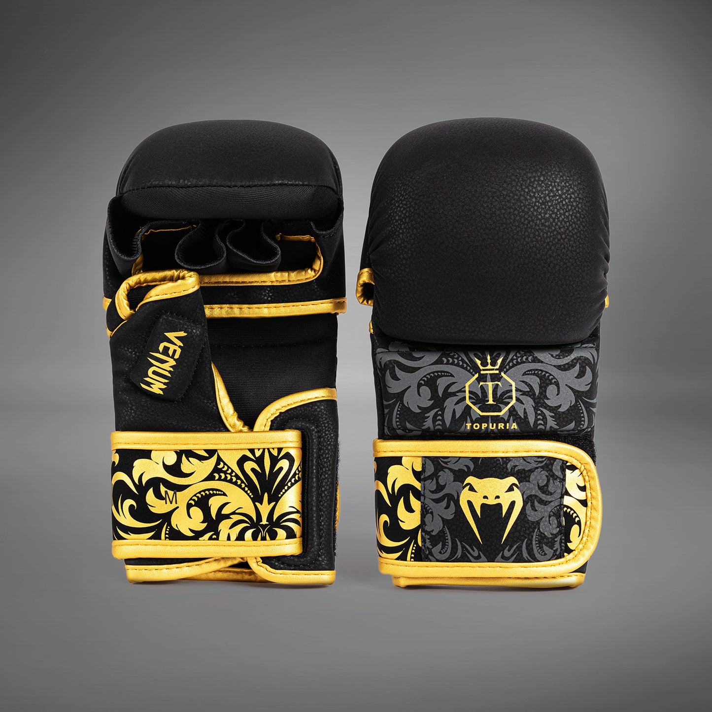 Venum x Topuria Unmatched Edition MMA Sparring Gloves - Black/Gold