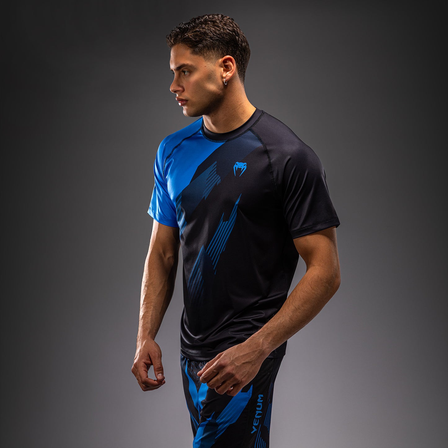 Venum No-Gi 6.0 Dry Tech T-Shirt - Black/Blue