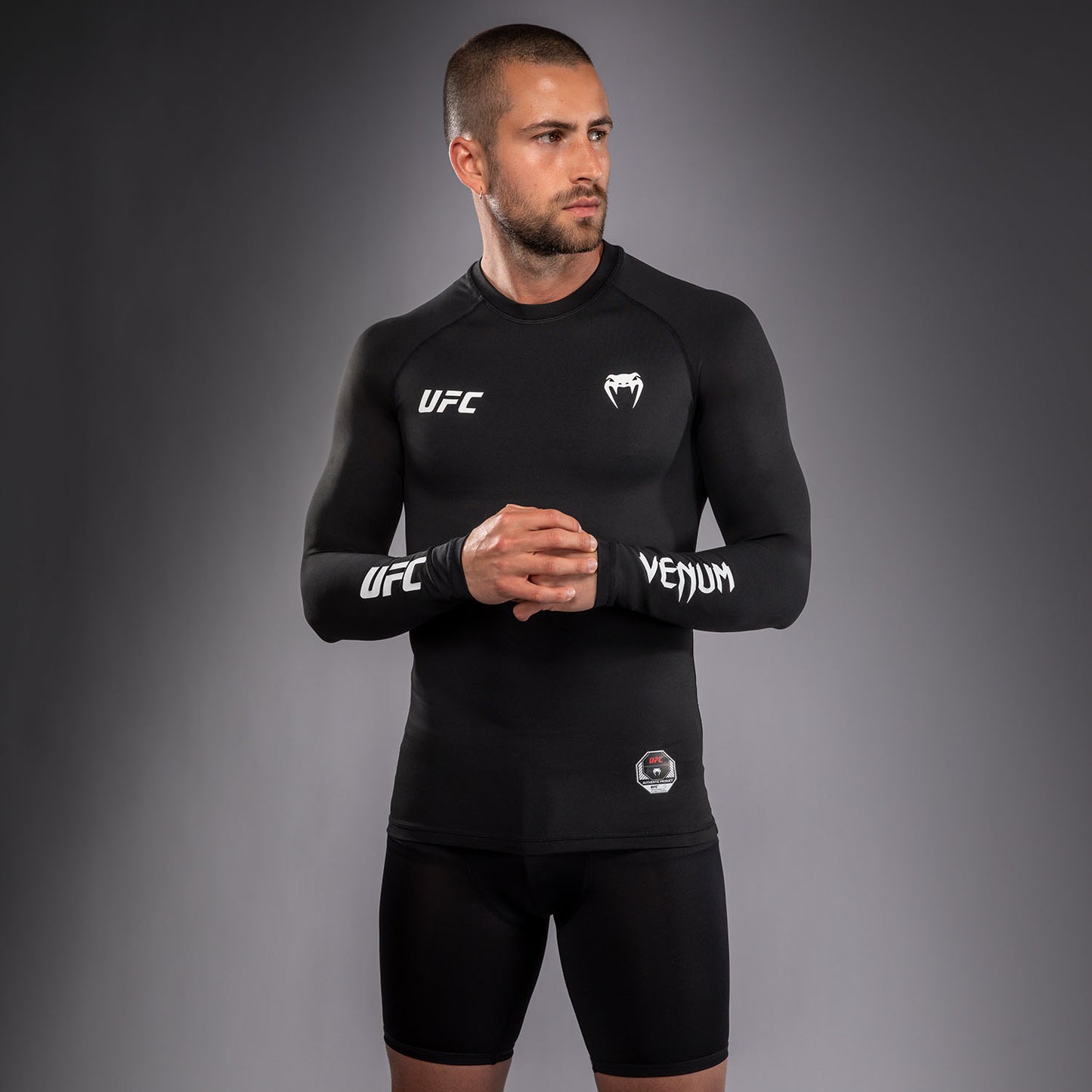 Venum UFC Unity by Venum Authentic Fight Week Men's Performance Long Sleeve Rashguard - Black