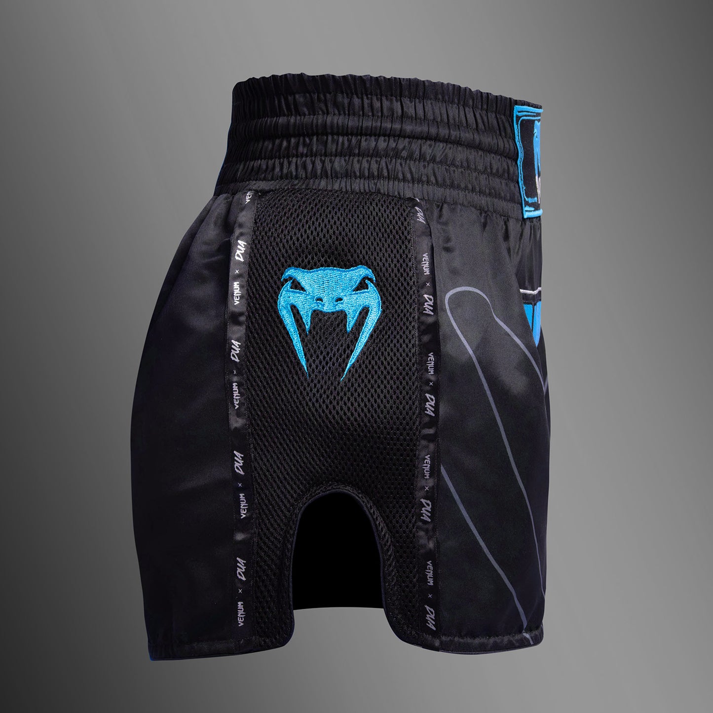 Venum x Dua Muay Thai Shorts - Black/Electric Blue