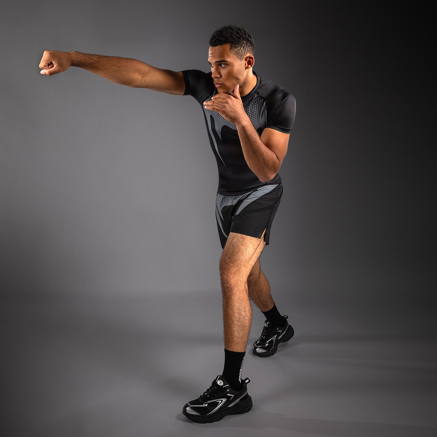 Venum No Gi Rashguards - Black/ Silver Grey