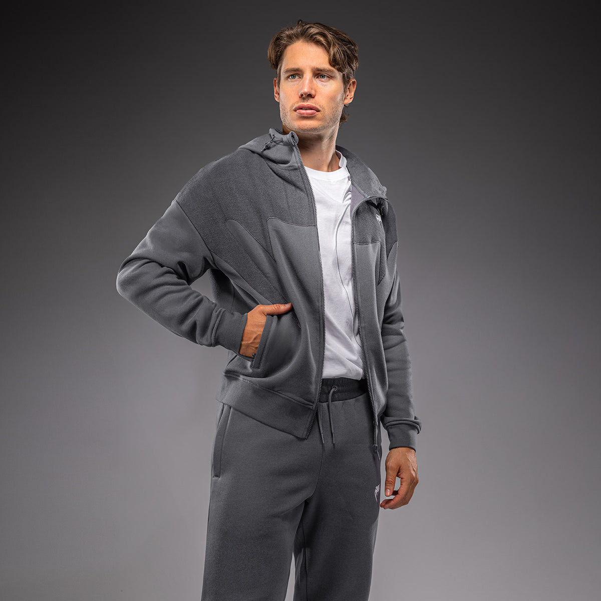 Venum Attack Fleece & Weave Track Jacket - Grey