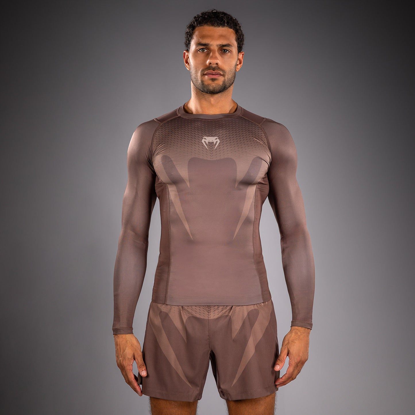 Venum No Gi Rashguards - Chocolate Brown