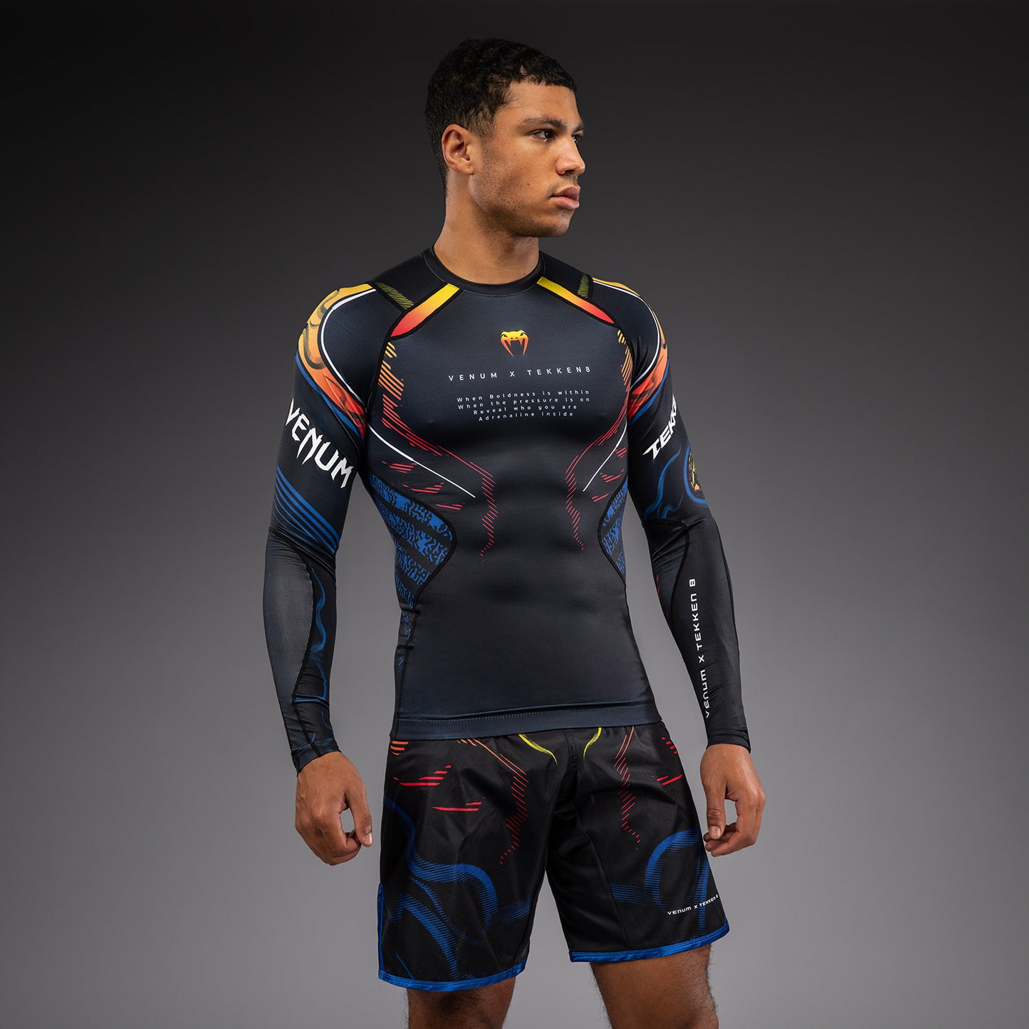 Venum x TEKKEN 8 Long Sleeve Rashguard - Yoshimitsu - Black/Orange