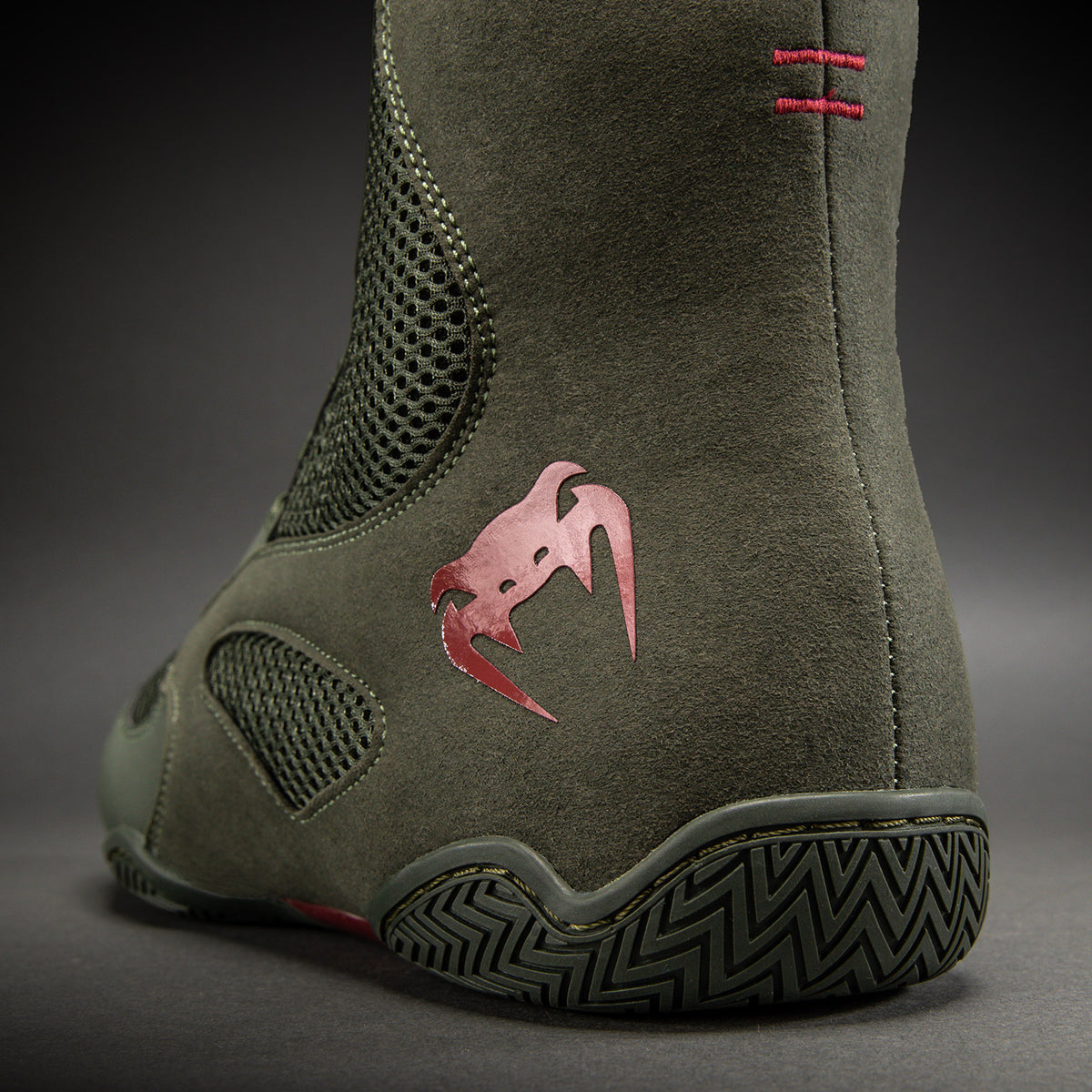 Venum Contender Boxing Shoes - Khaki/Red
