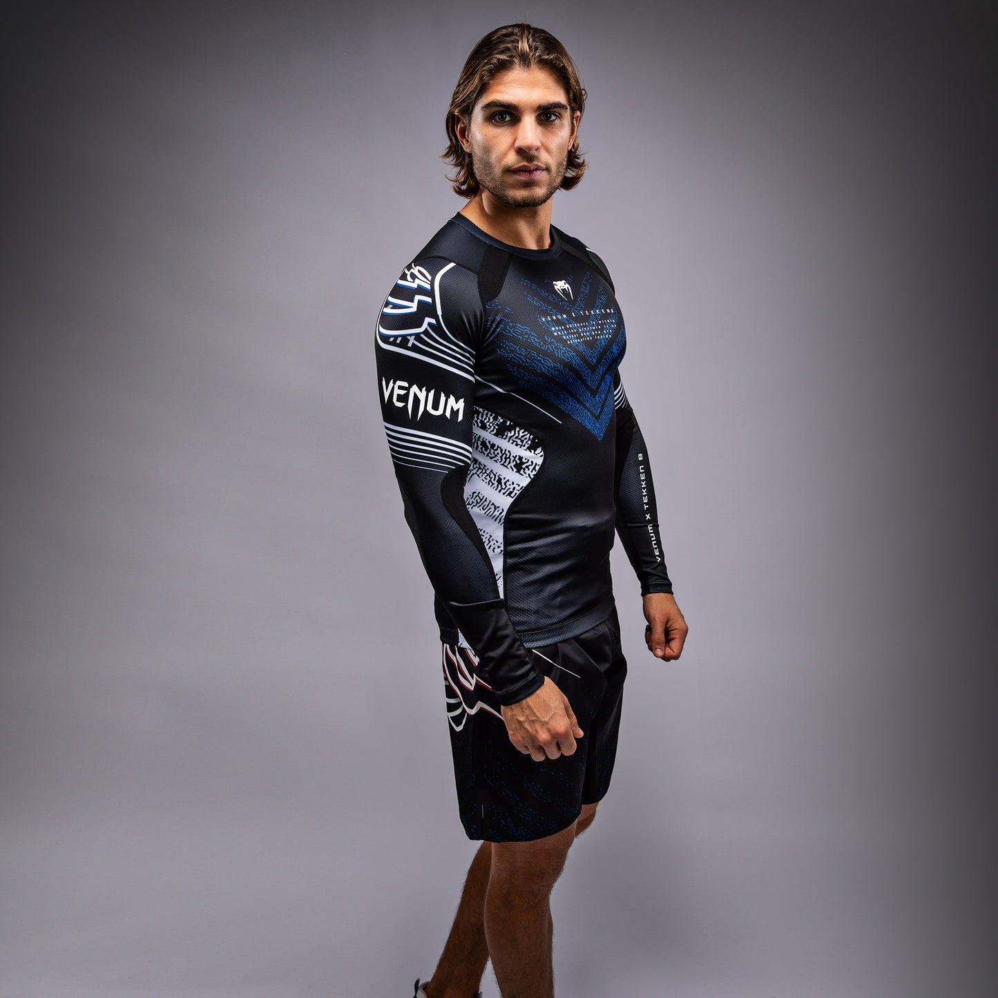 Venum x TEKKEN 8 - Jin Kazama Rashguard - Blue/Black/White