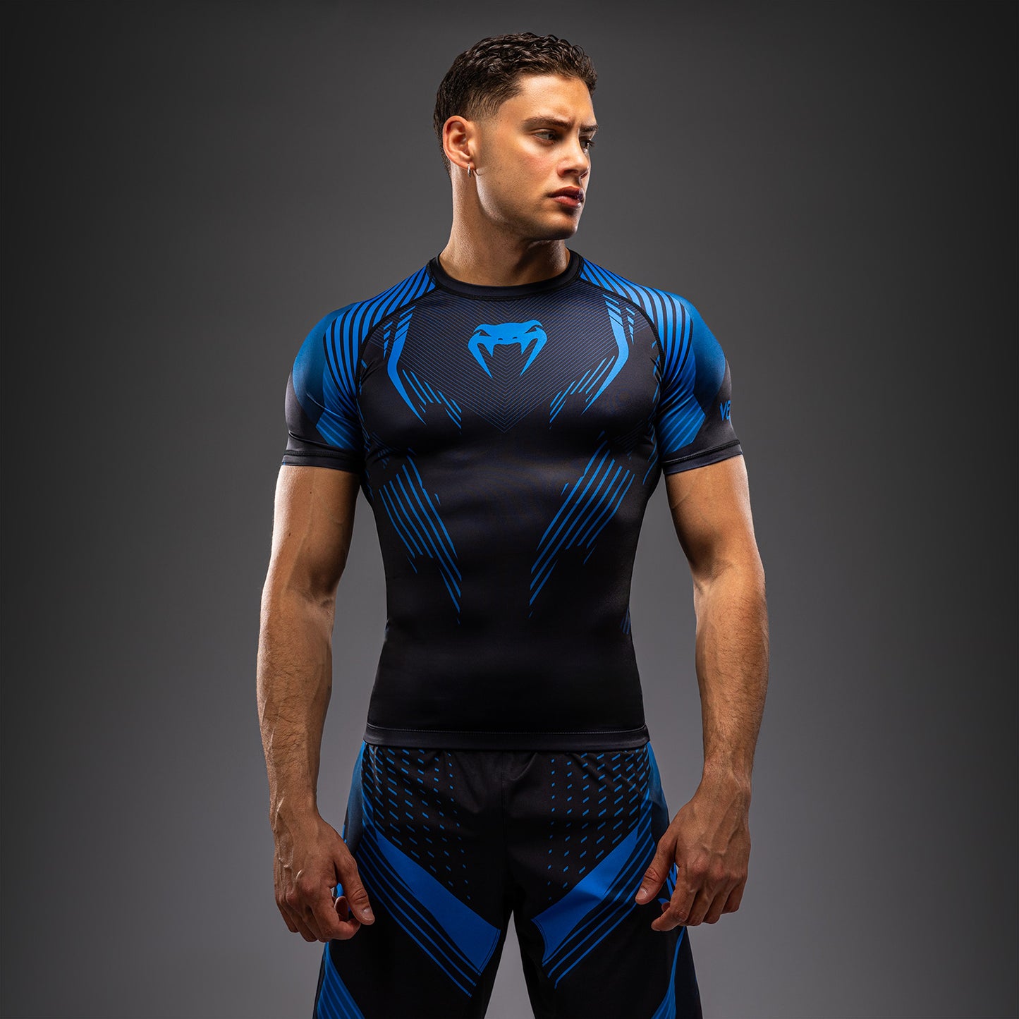 Venum No-Gi 6.0 Short Sleeve Rashguard - Black/Blue