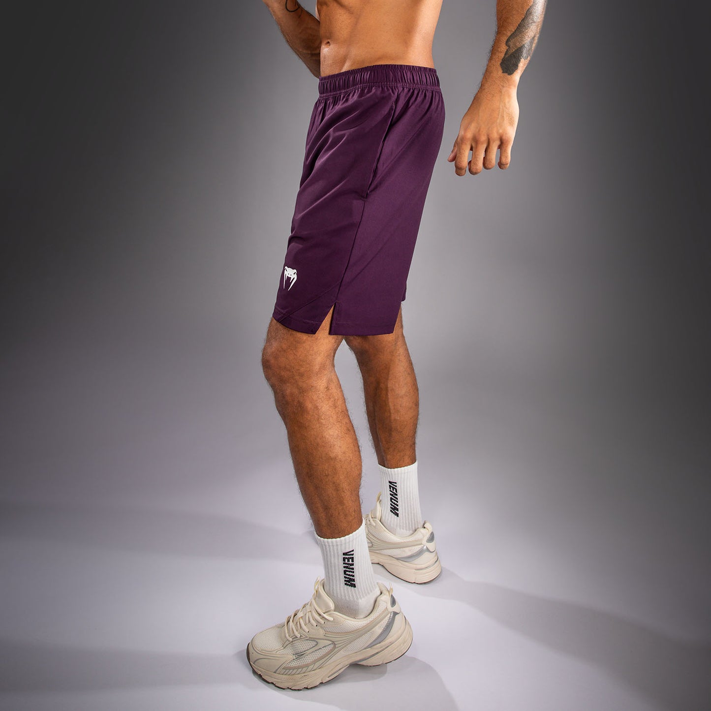 Venum Contender Training Shorts - Dark Purple/ White