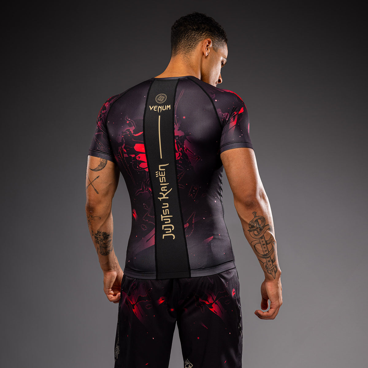 Jujutsu Kaisen x Venum Itadori Short Sleeve Rashguard - Black/Red