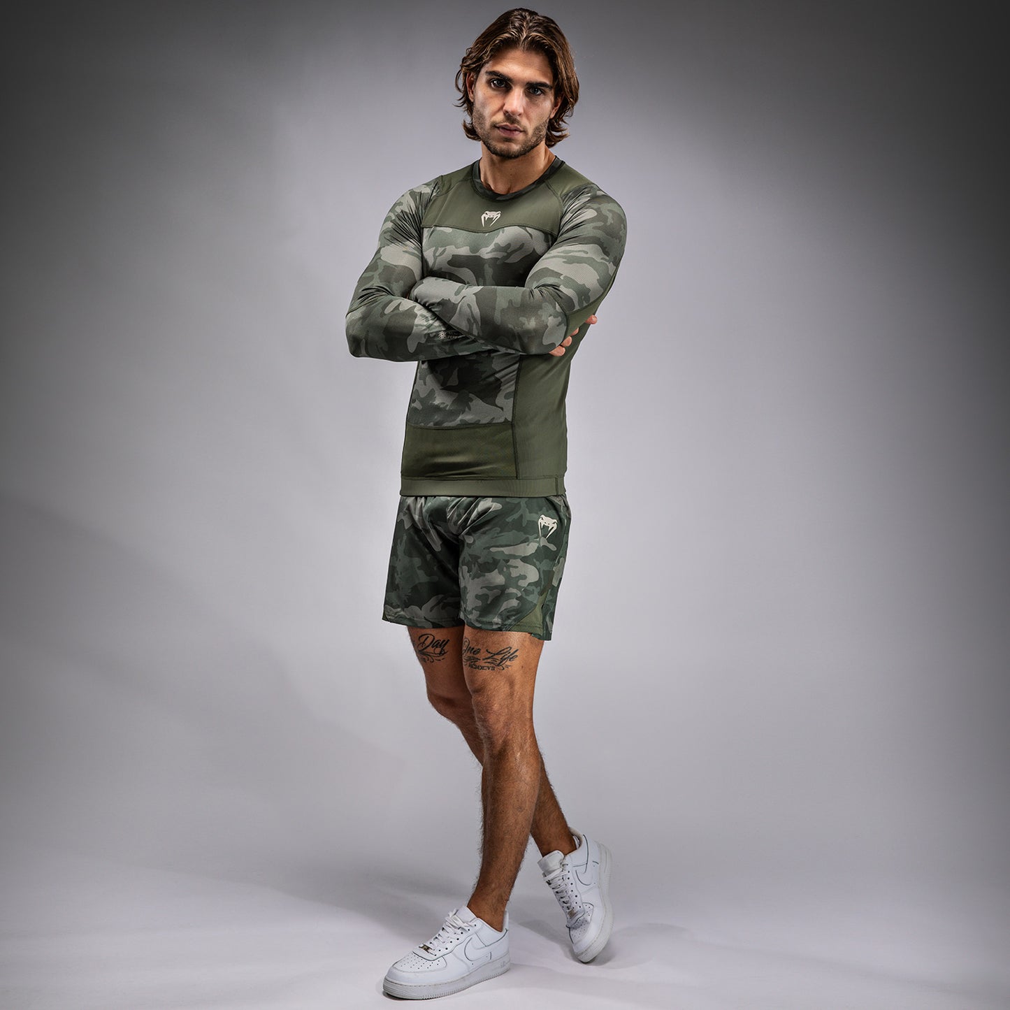 Venum G-Fit Air Men's Long Sleeve Rashguard - Army Camo