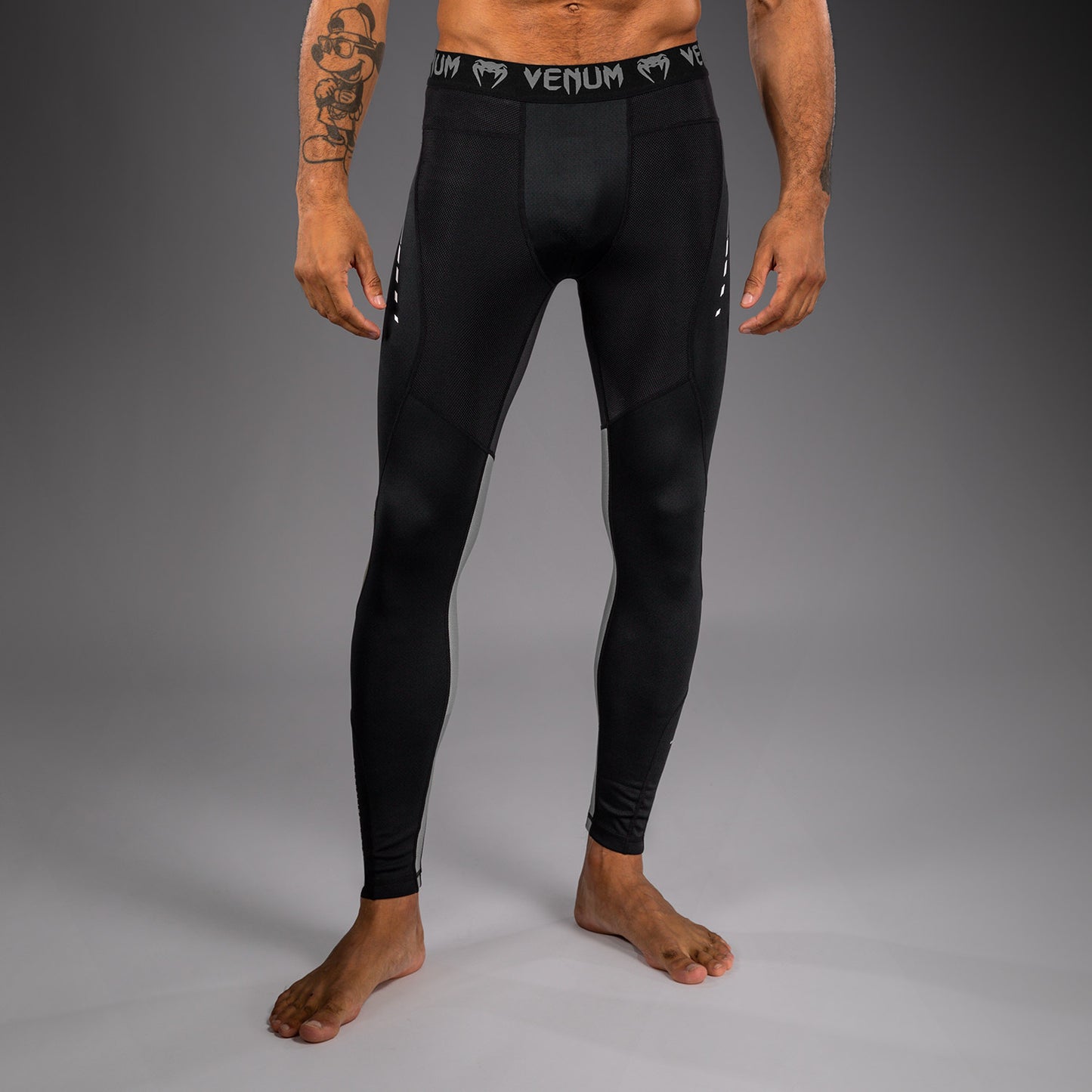 Venum Adrenaline Spats - Black/Silver Grey