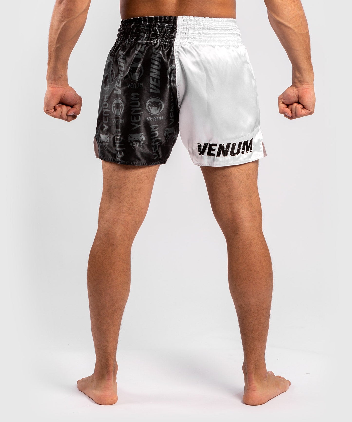 Venum Logos Muay Thai Shorts - Black/White
