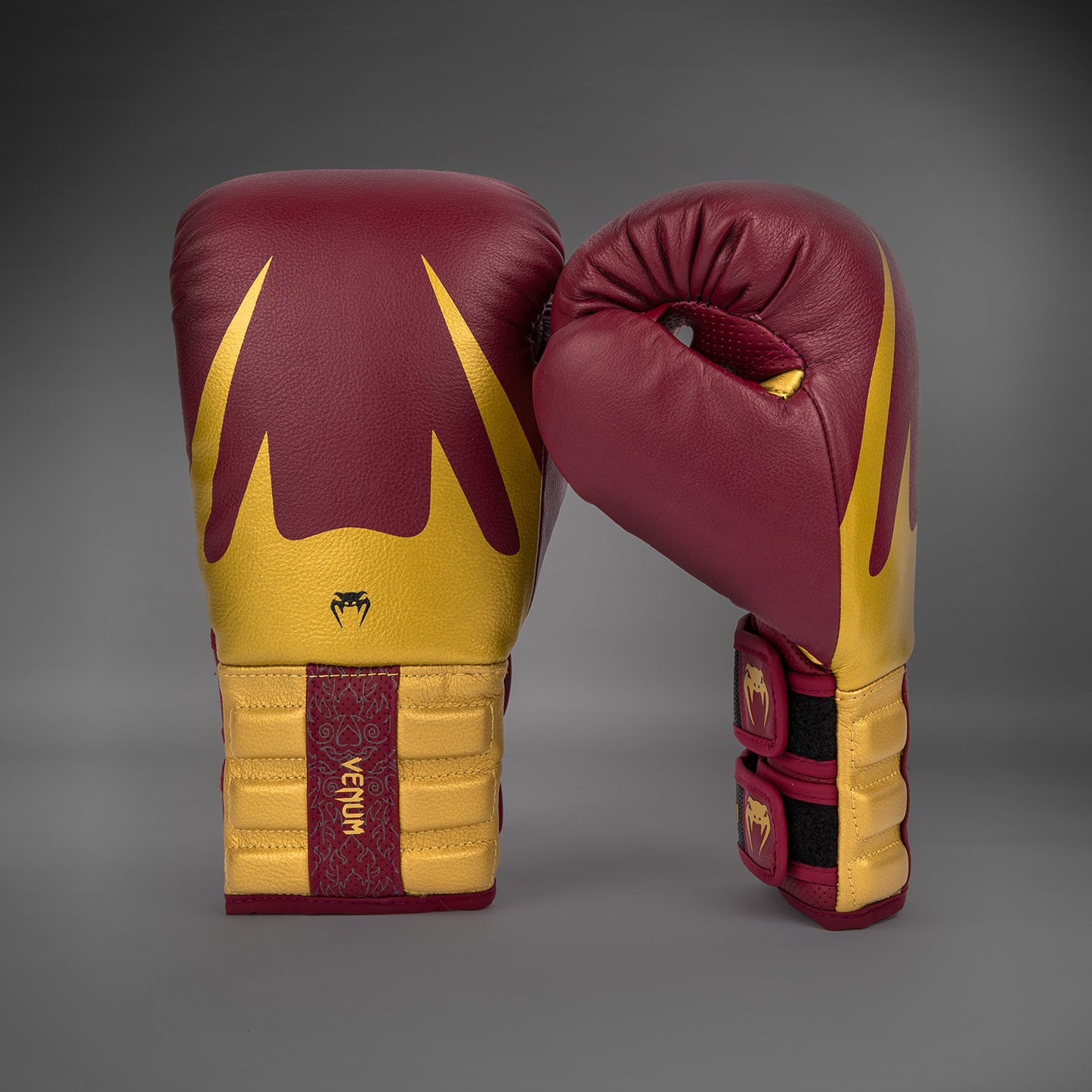 Venum Reverso Boxing Gloves - Cherry Red/Gold