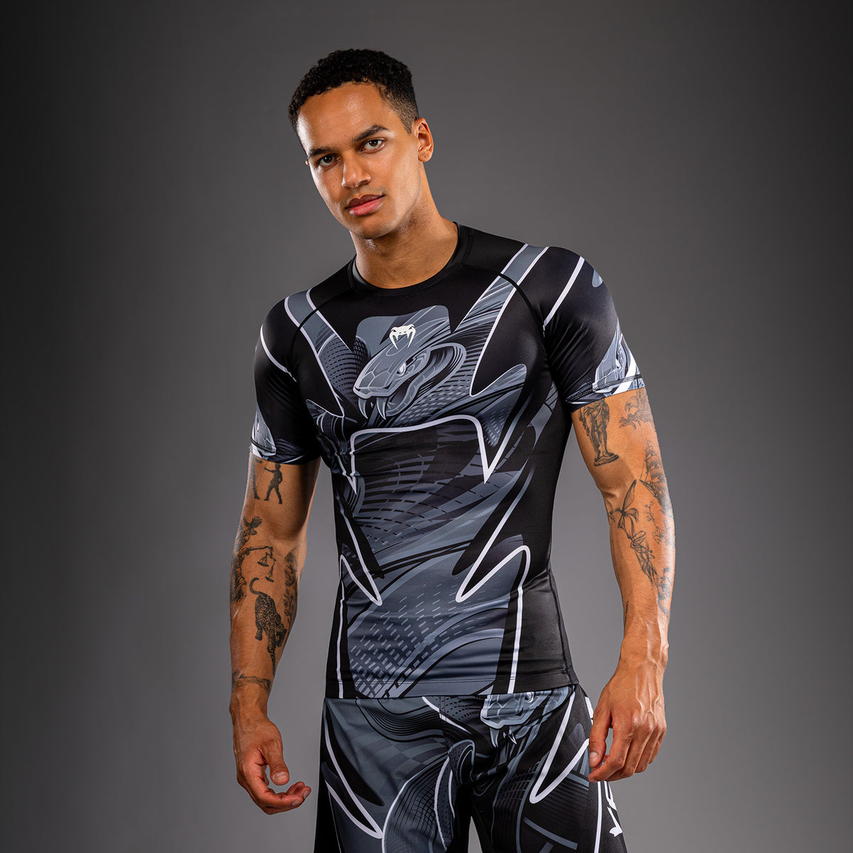 Venum Crimson Viper 2.0 Short Sleeve Rashguard - Black/Grey